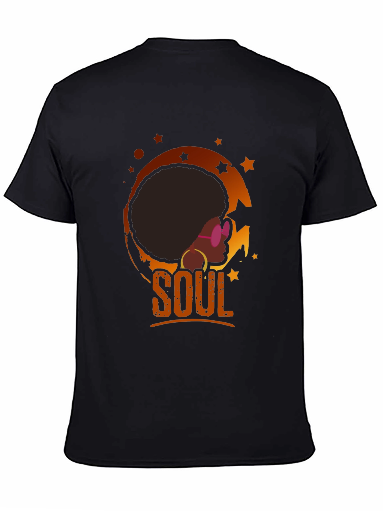 Soulful Afro T-Shirt - Retro Black Tee