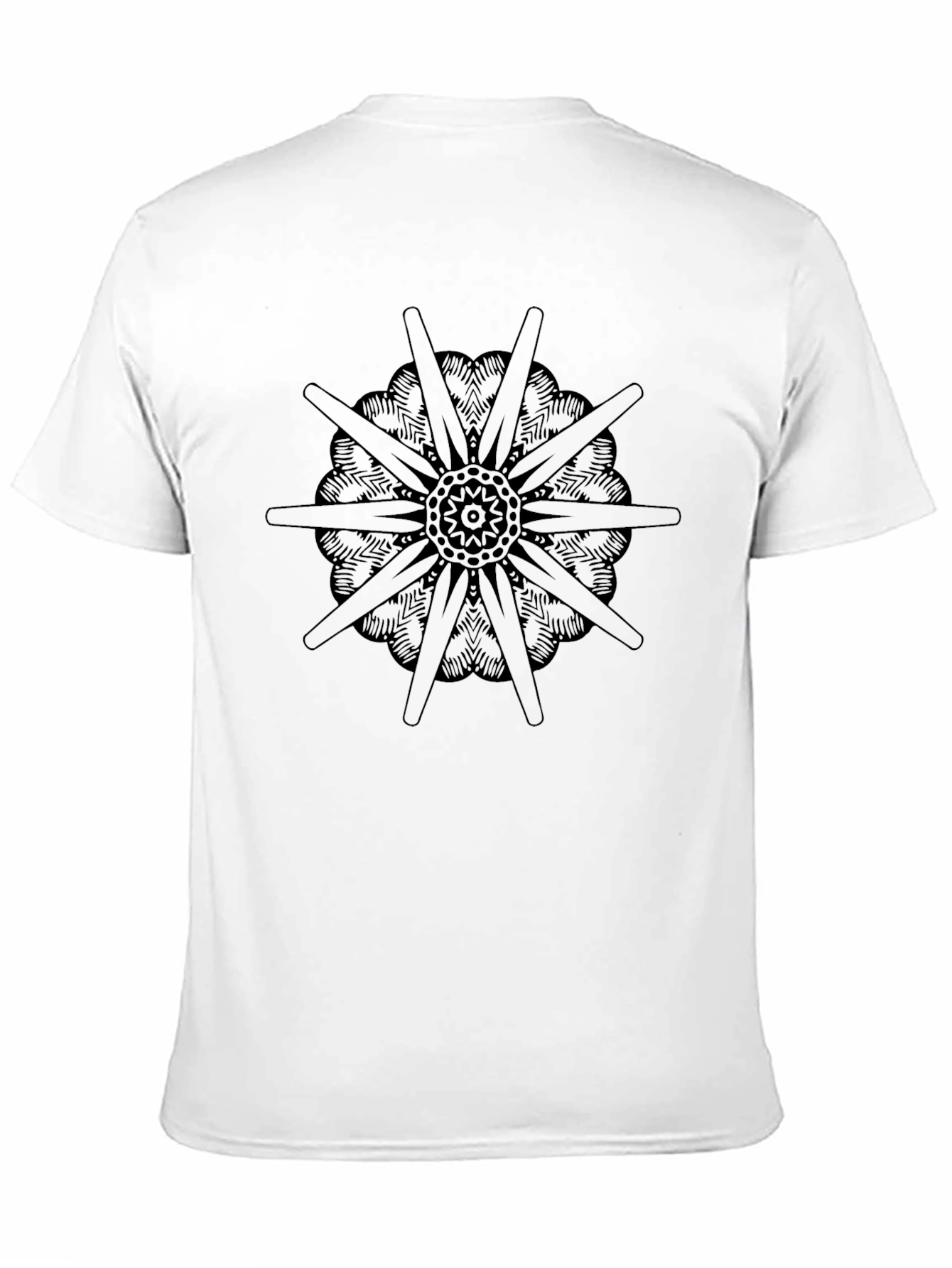 Black Graphic Tee: Mandala Design