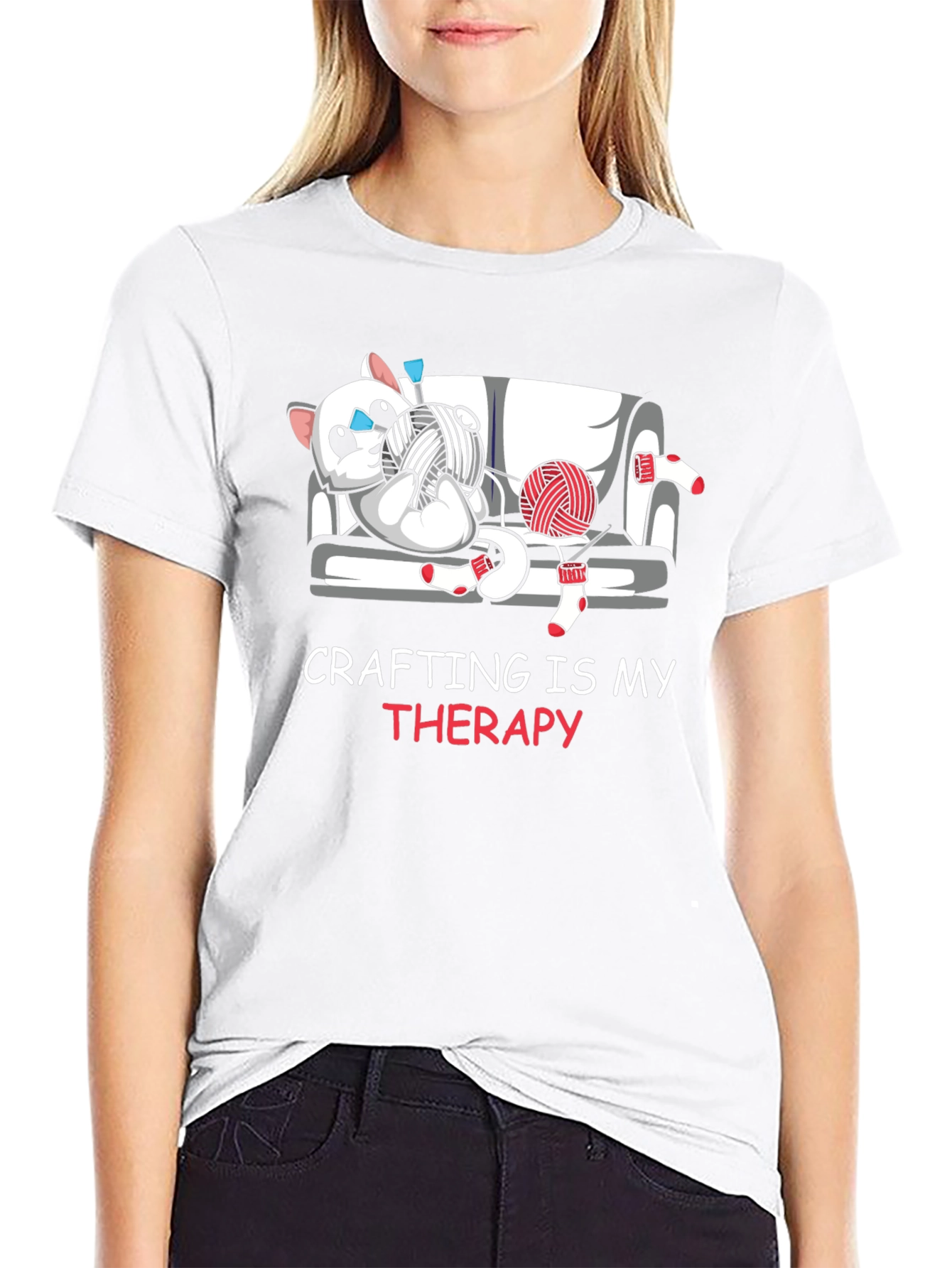 Crafting Is My Therapy Graphic T-Shirt