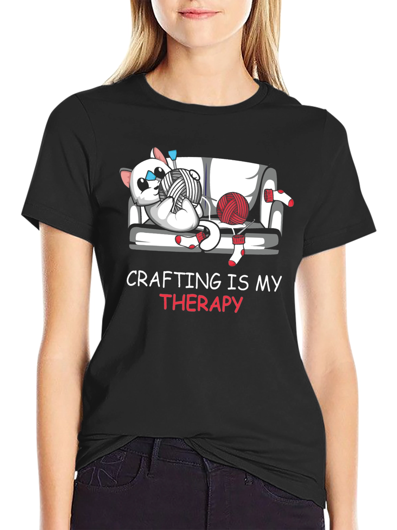 Crafting Is My Therapy Graphic T-Shirt