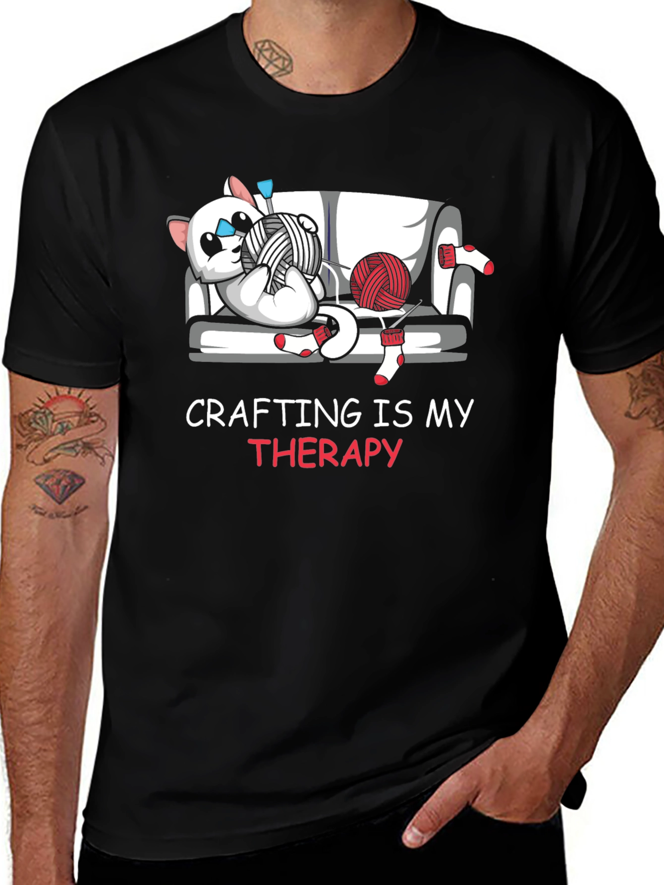 Crafting Is My Therapy Graphic T-Shirt