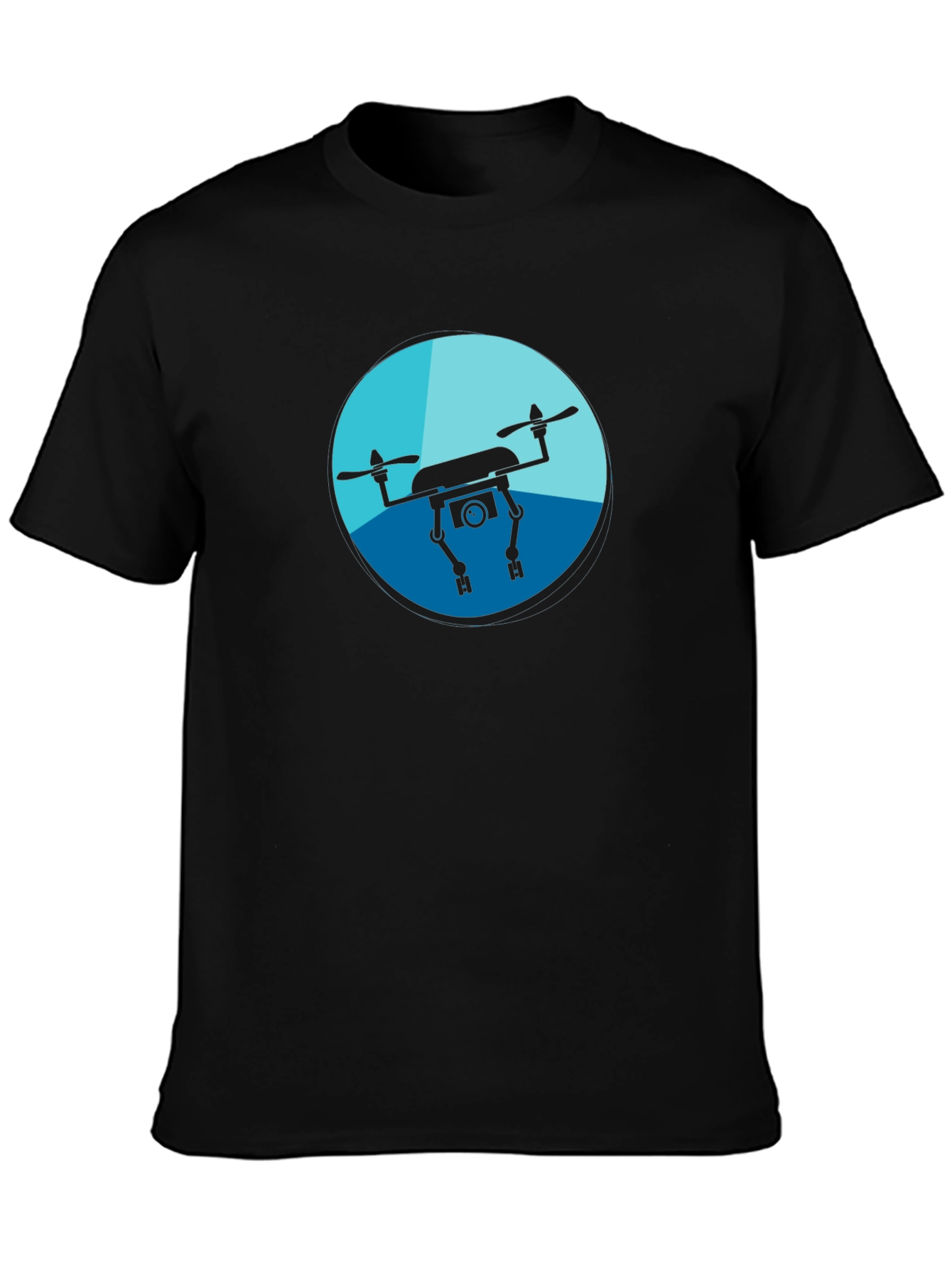 Drone Graphic Tee - Black Casual Shirt