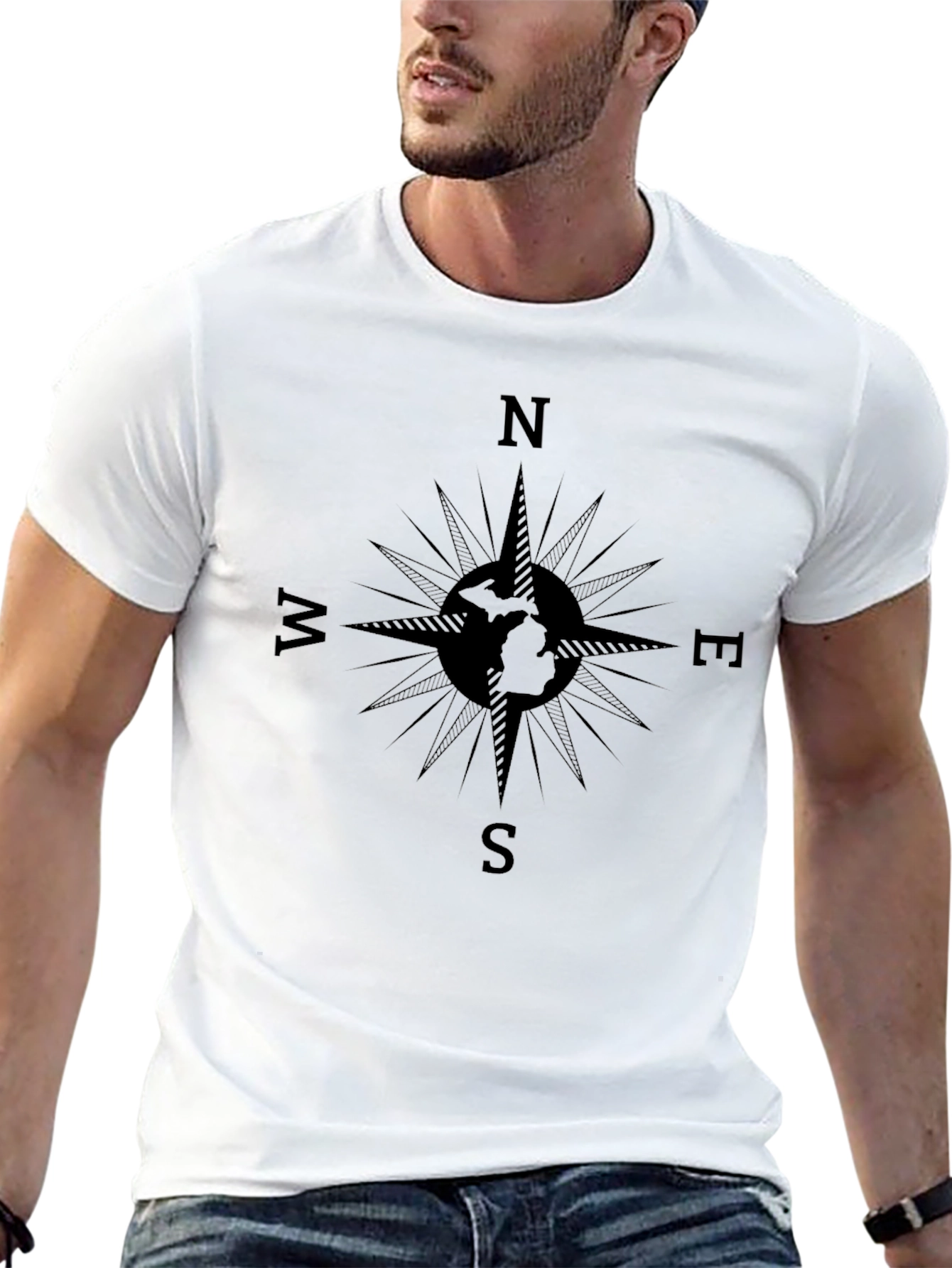 Compass Graphic T-Shirt - Black
