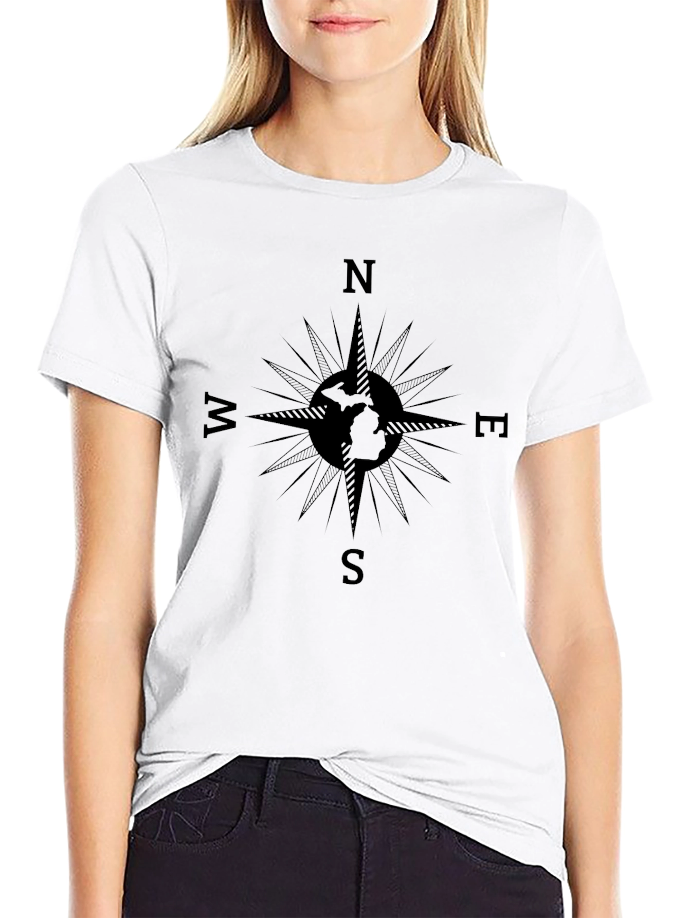 Compass Graphic T-Shirt - Black