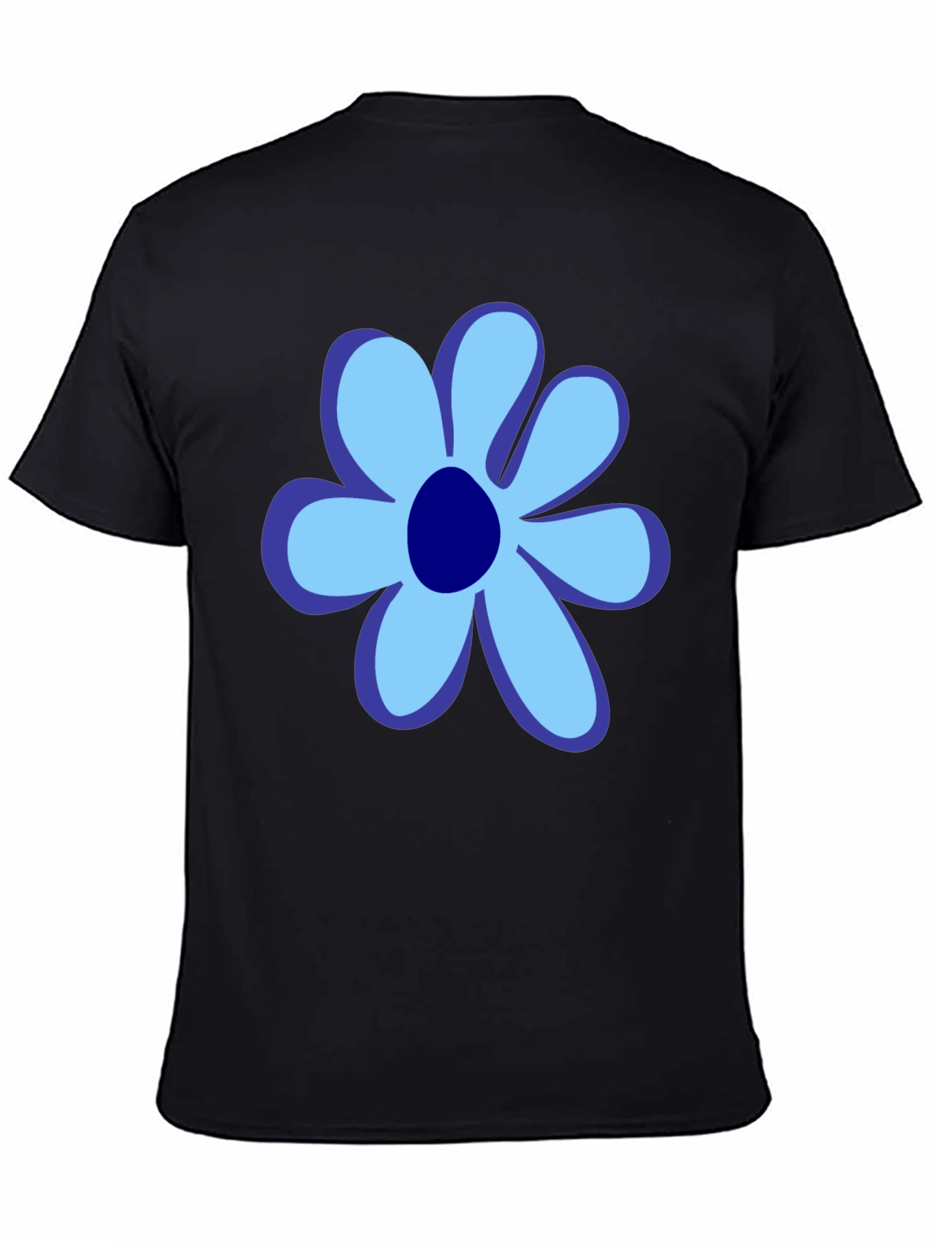 Blue Flower Graphic Tee - Stylish Unisex Cotton T-Shirt