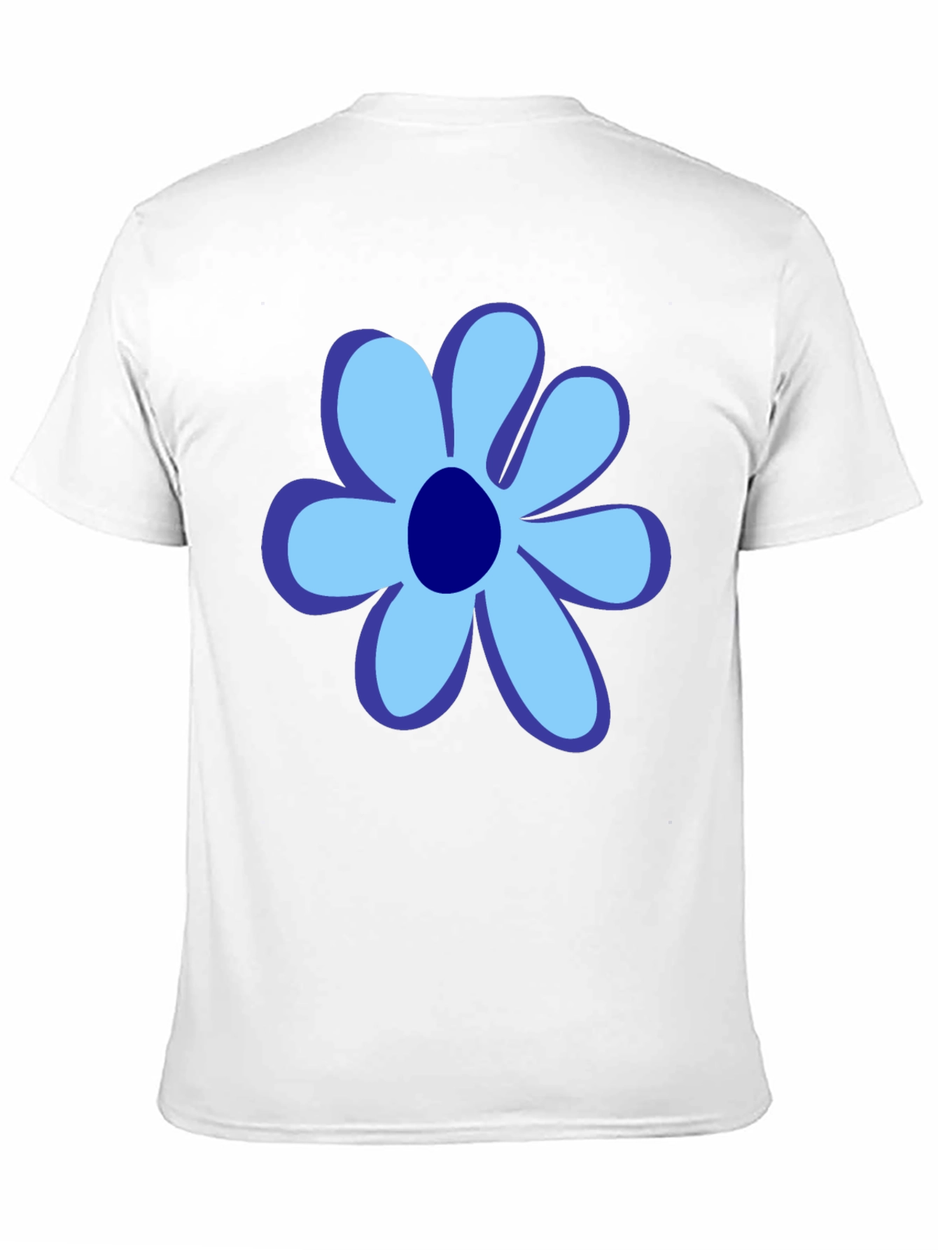 Blue Flower Graphic Tee - Stylish Unisex Cotton T-Shirt