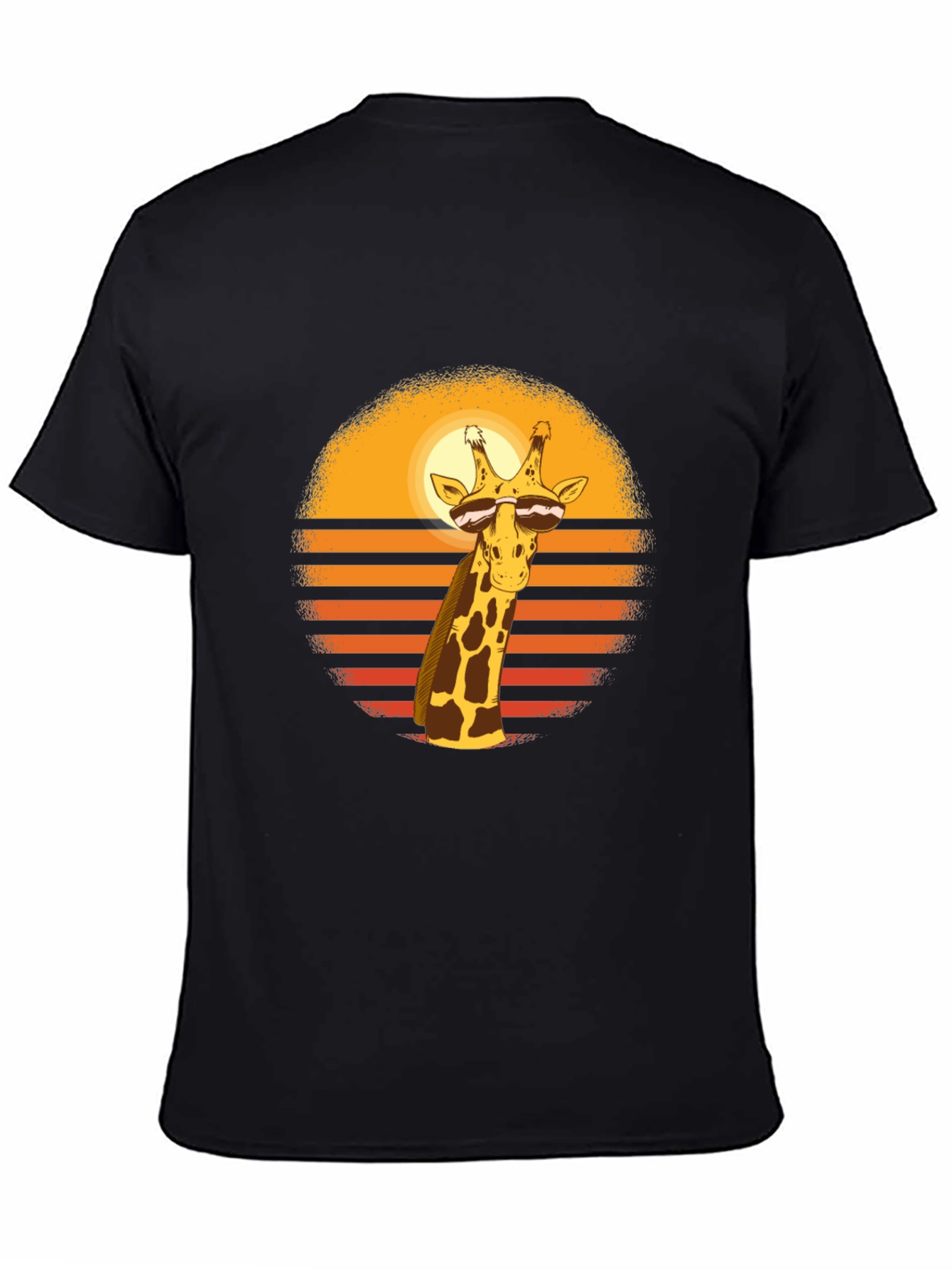Cool Giraffe Sunset Graphic T-Shirt