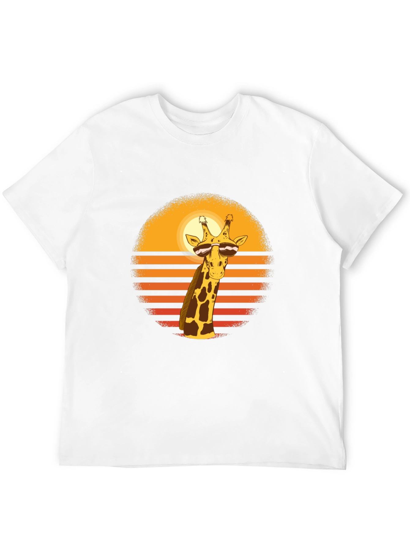 Cool Giraffe Sunset Graphic T-Shirt