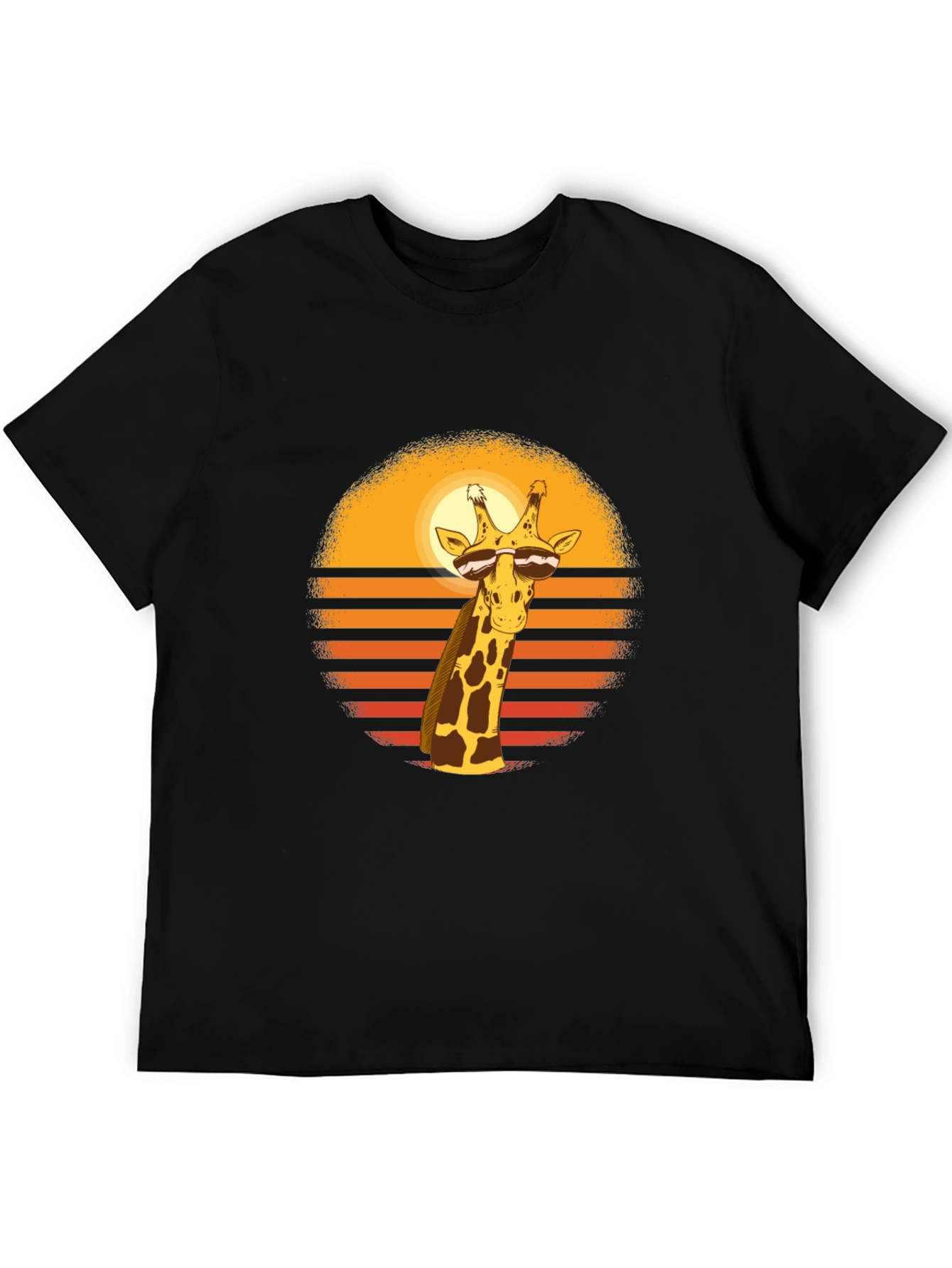 Cool Giraffe Sunset Graphic T-Shirt