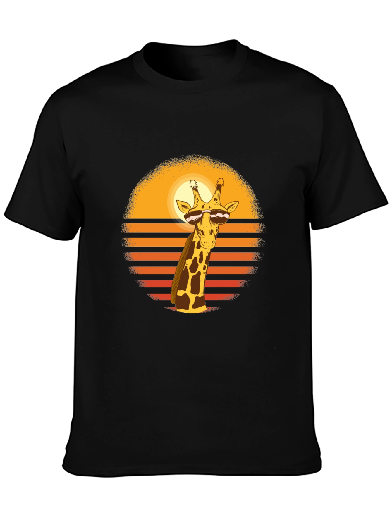 Cool Giraffe Sunset Graphic T-Shirt