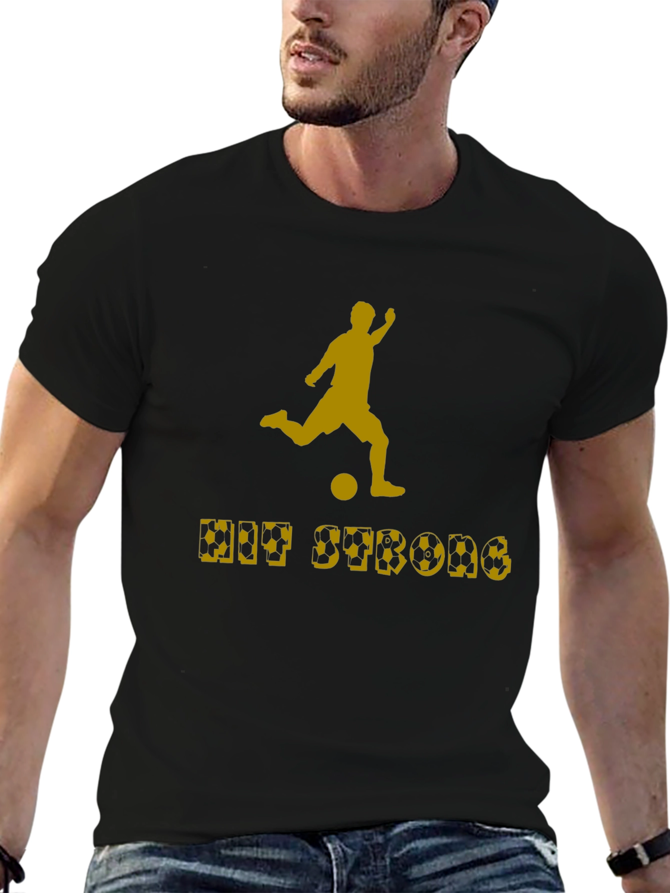 Hit Strong Soccer T-Shirt - Stylish Athlete Tee