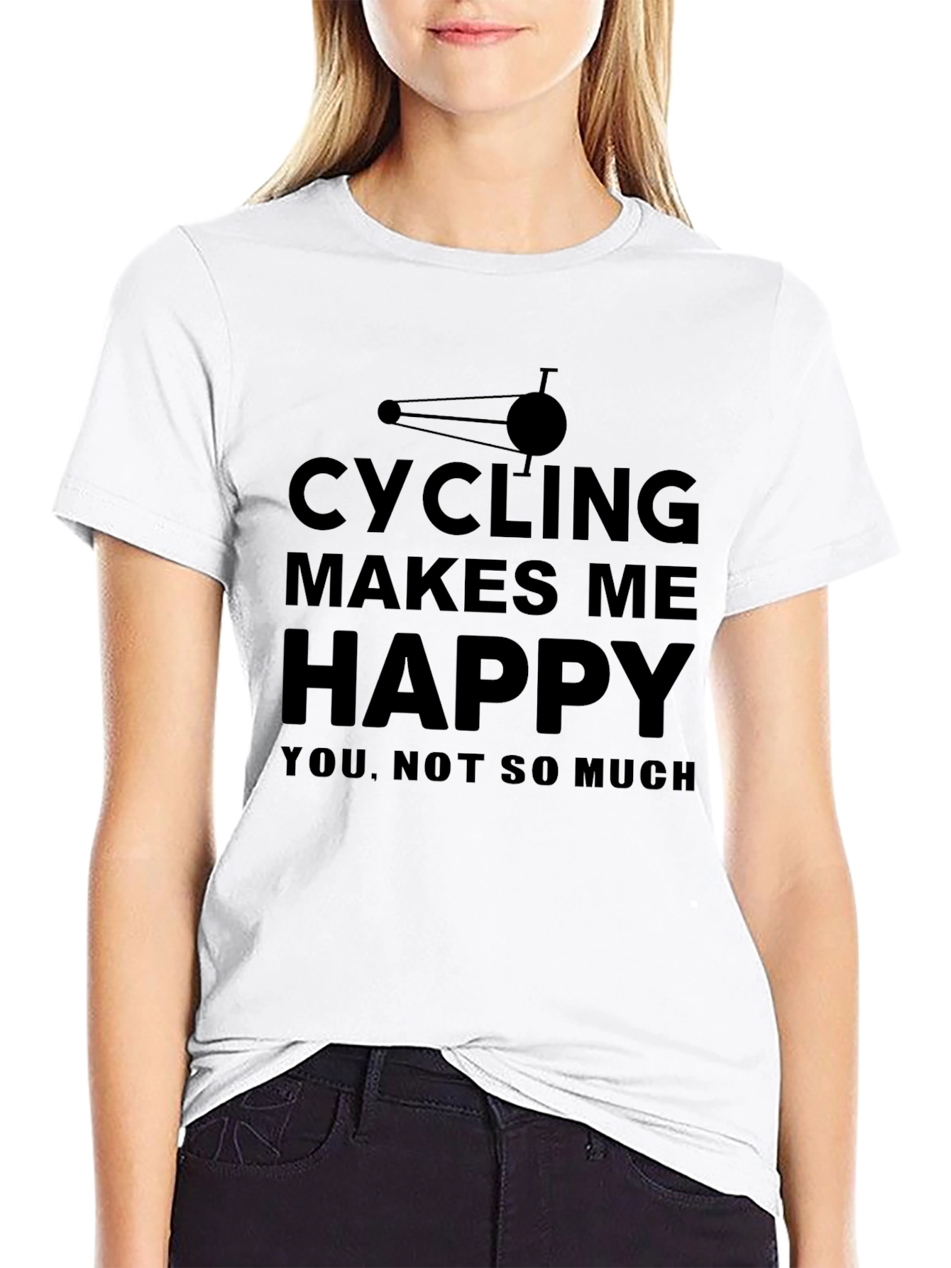 Cycling Makes Me Happy Graphic T-Shirt