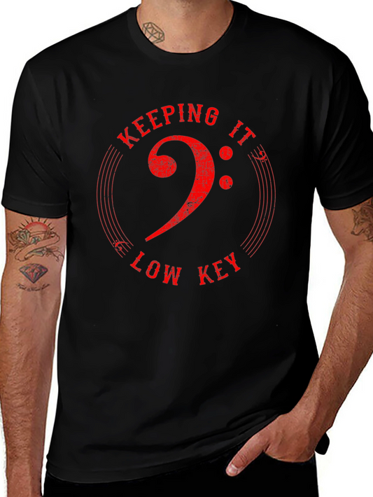 Keeping It Low Key Bass Clef Graphic T-Shirt
