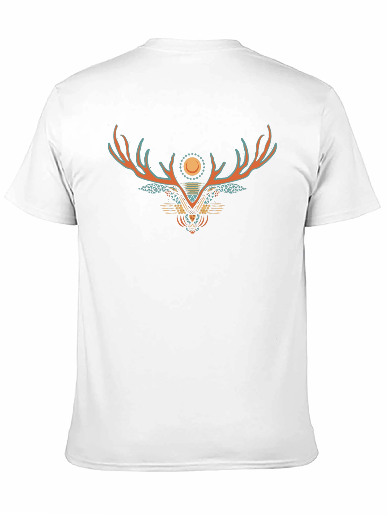 Graphic Print Tee - Geometric Deer Design