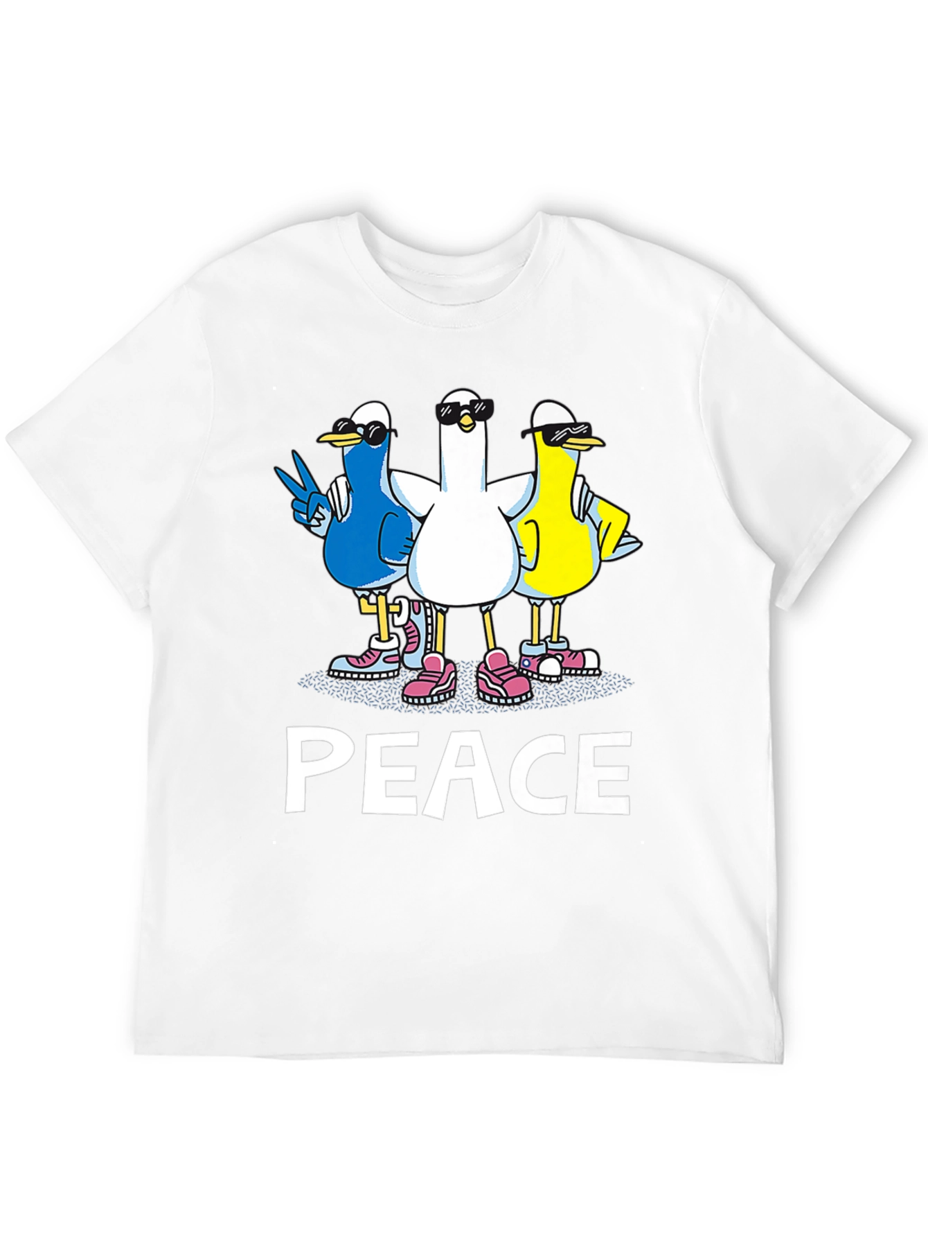 Peace Ducks Graphic T-Shirt - Mens Black Tee