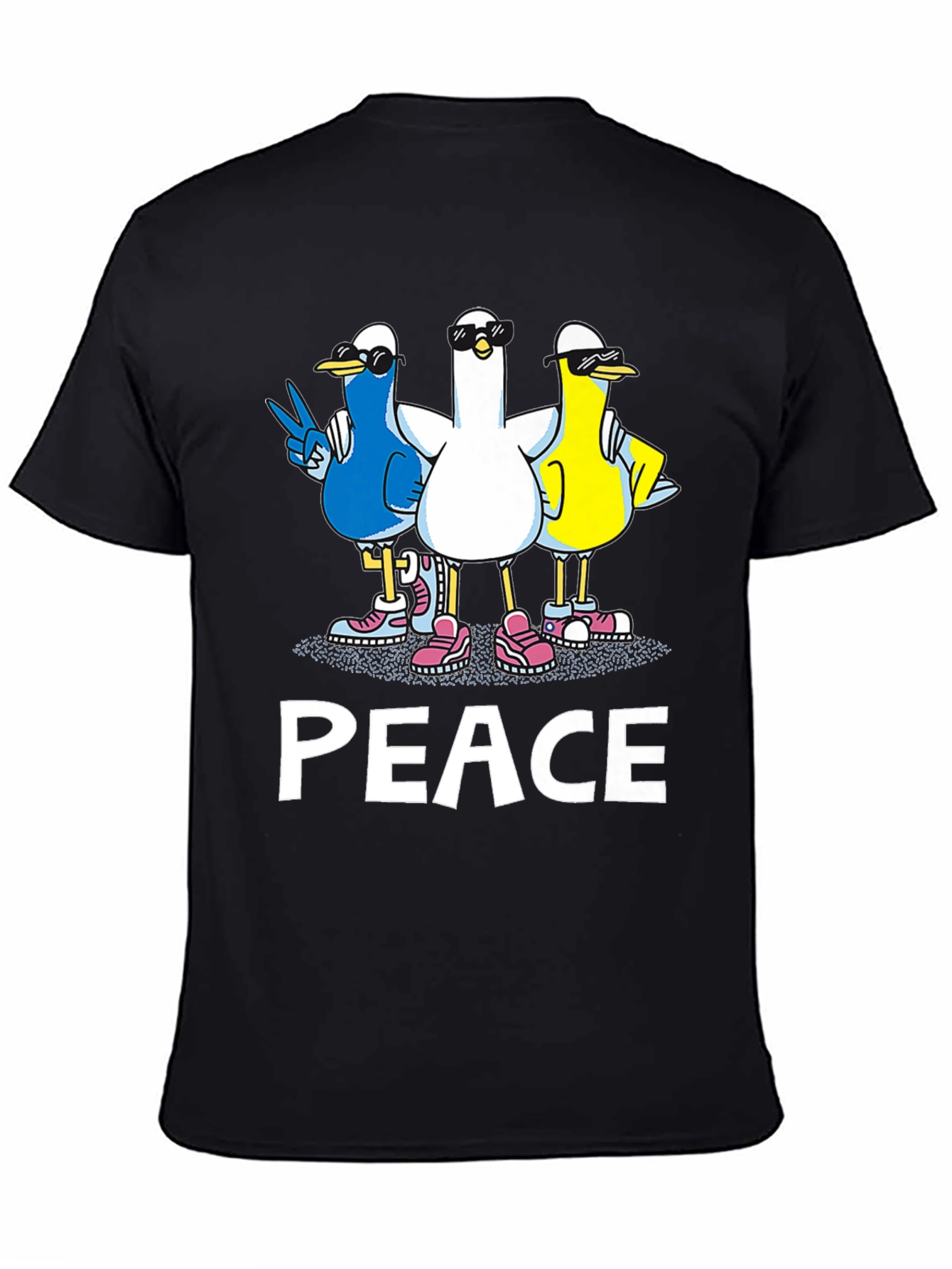 Peace Ducks Graphic T-Shirt - Mens Black Tee