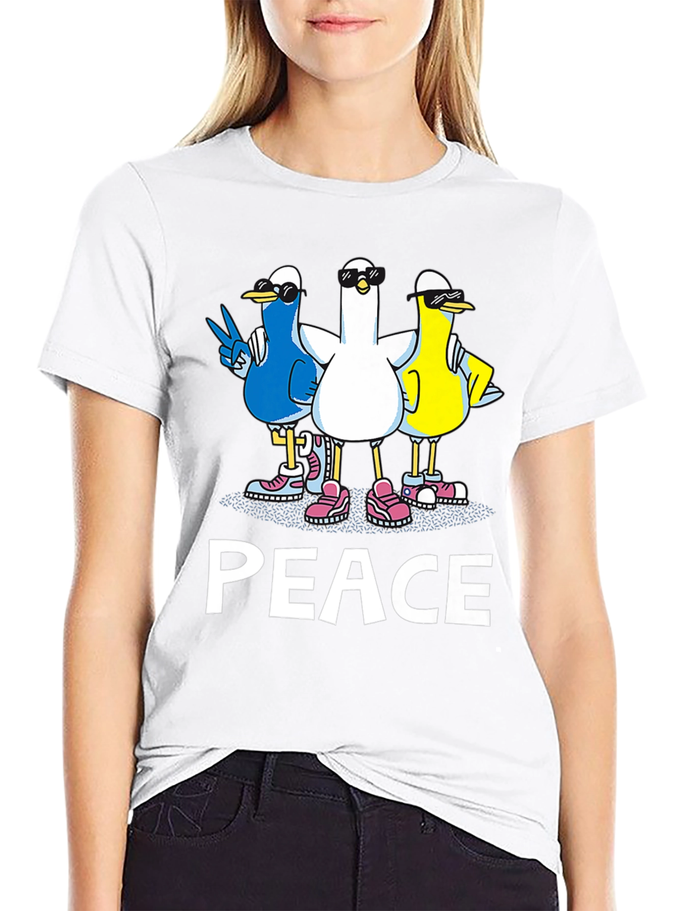 Peace Ducks Graphic T-Shirt - Mens Black Tee