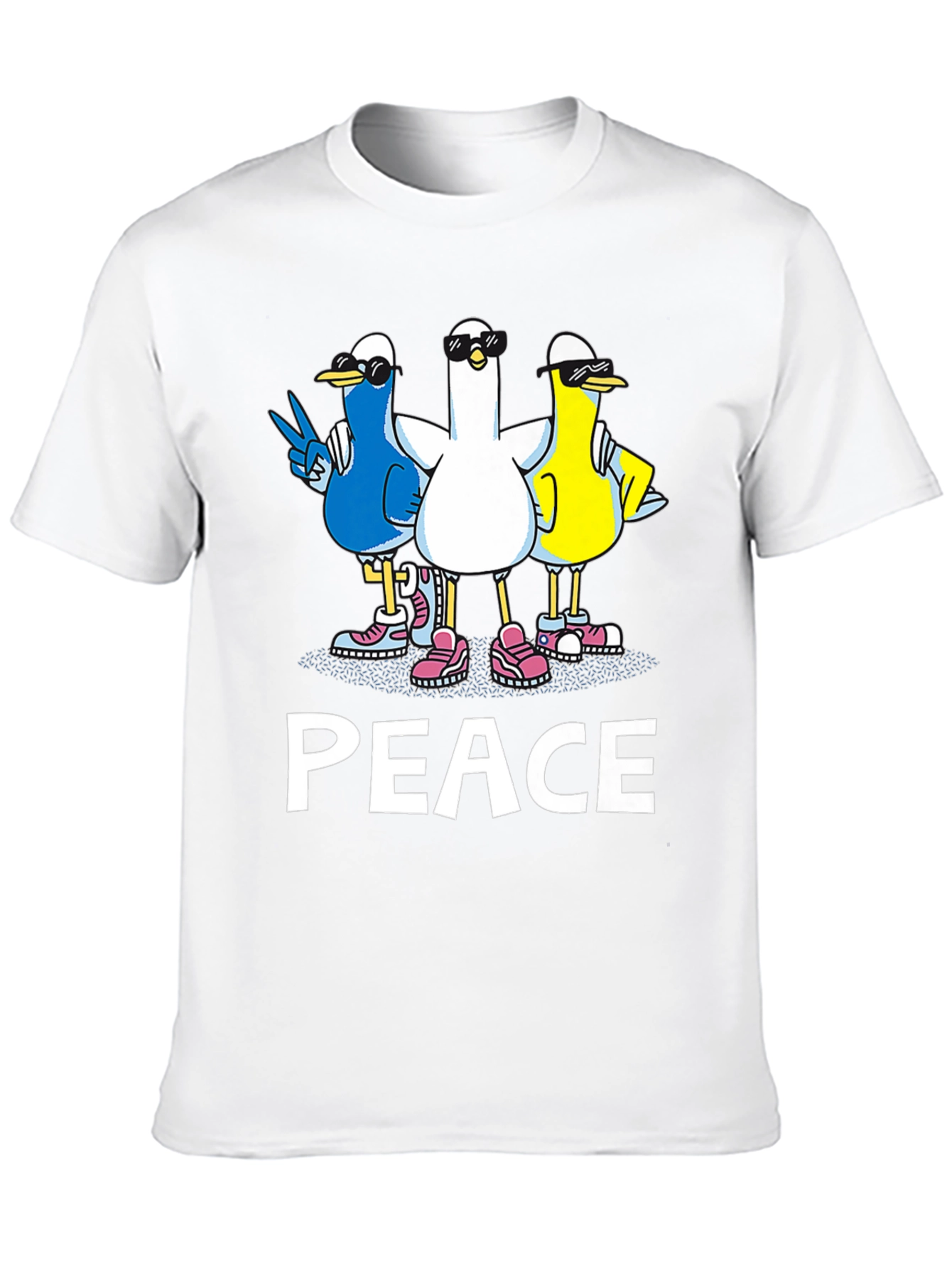 Peace Ducks Graphic T-Shirt - Mens Black Tee