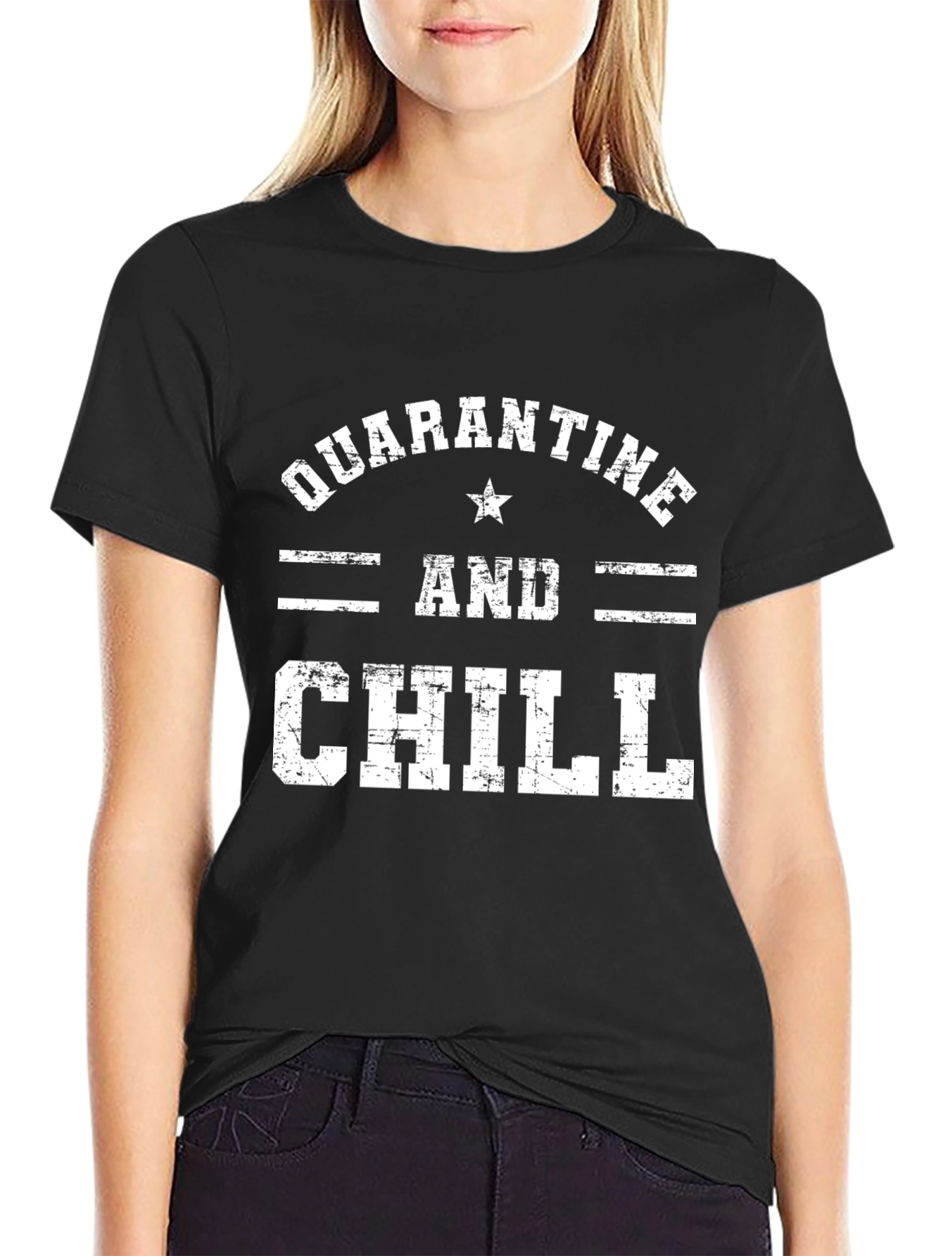 Quarantine and Chill Graphic Tee - Black
