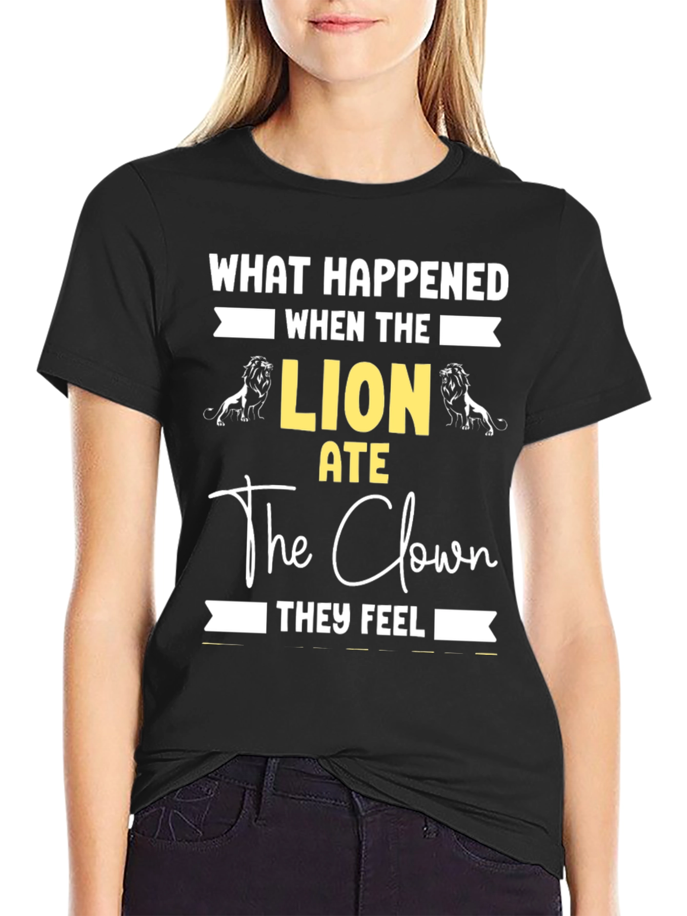 Lion Ate Clown Graphic Tee - Funny Statement T-Shirt