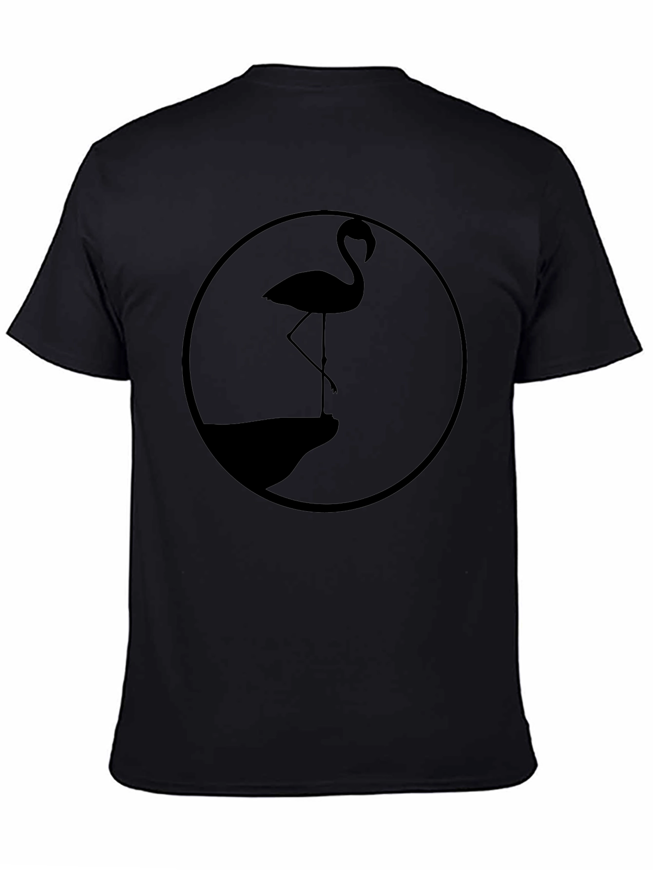 Flamingo Silhouette Graphic Tee - Black