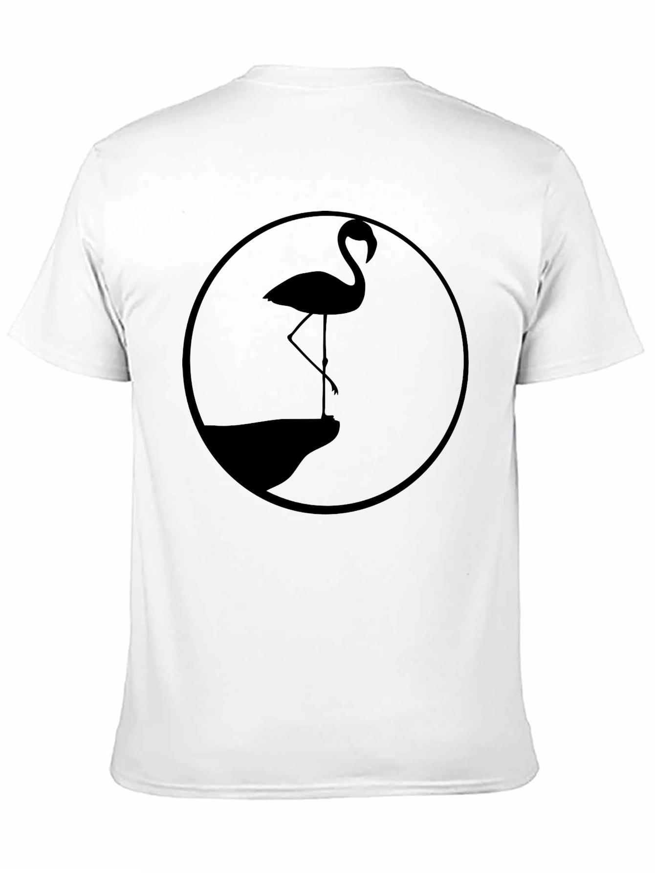 Flamingo Silhouette Graphic Tee - Black