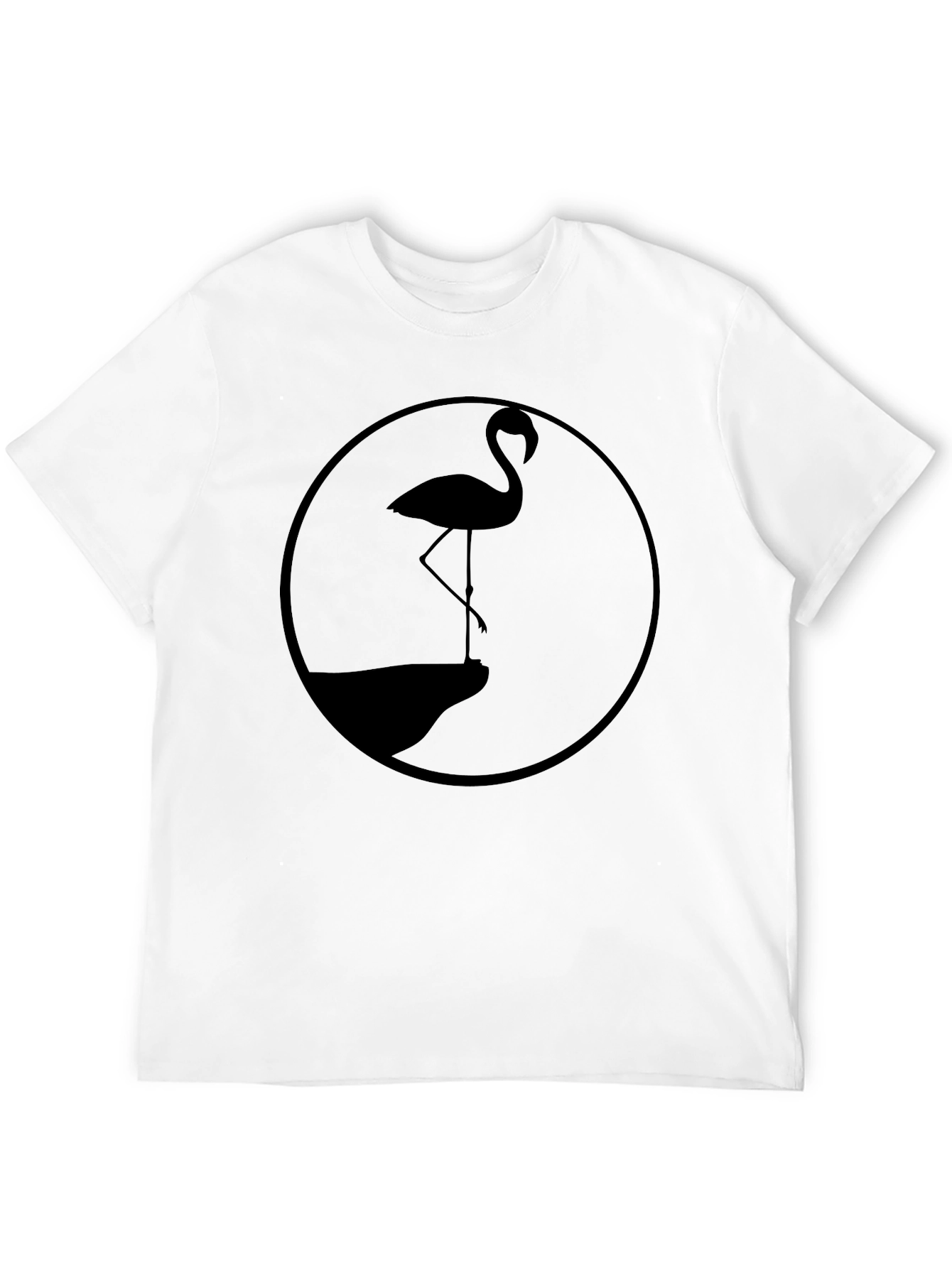 Flamingo Silhouette Graphic Tee - Black