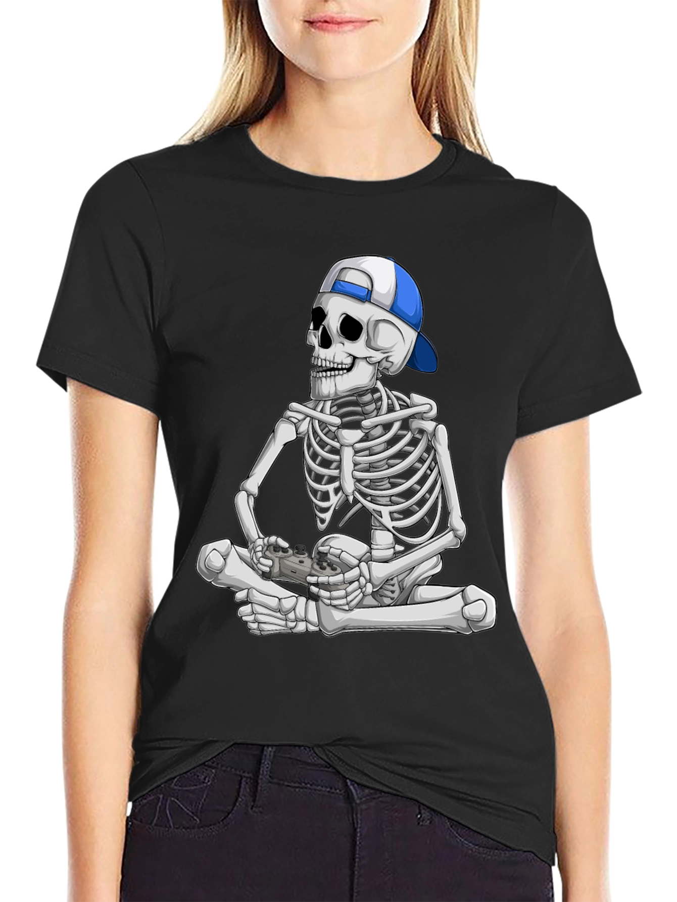 Skeleton Gamer T-Shirt - Cool Graphic Tee