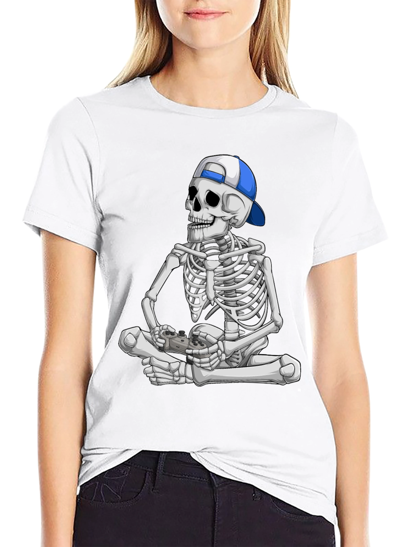Skeleton Gamer T-Shirt - Cool Graphic Tee