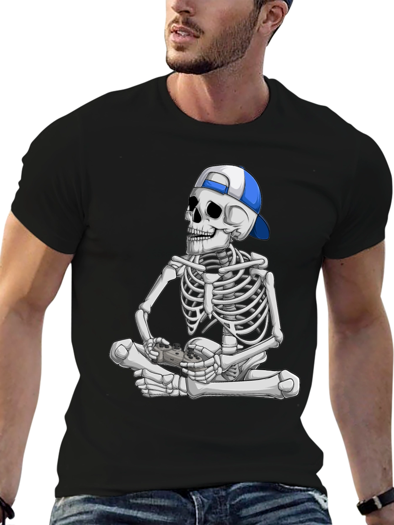 Skeleton Gamer T-Shirt - Cool Graphic Tee