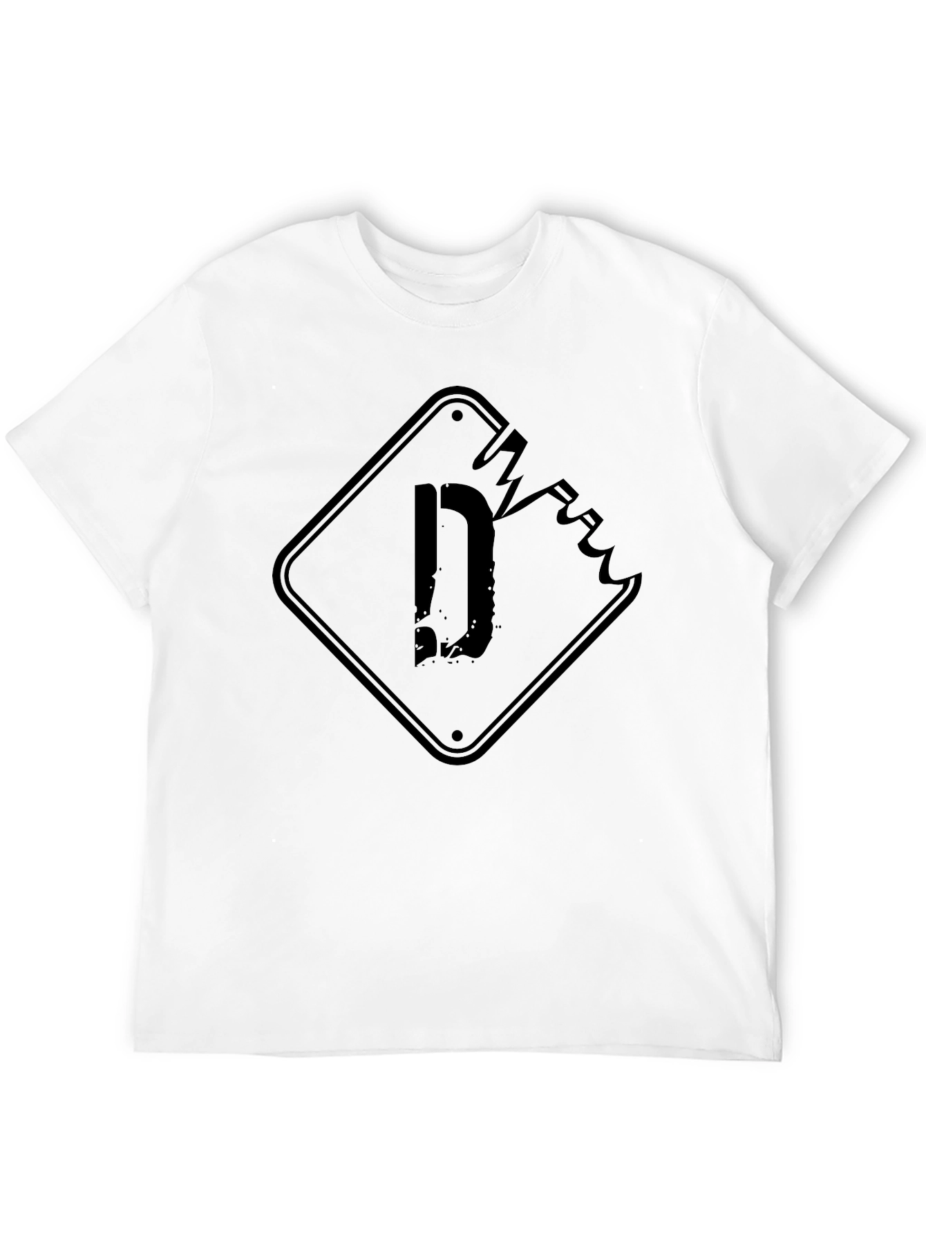 Distressed D Graphic Black T-Shirt