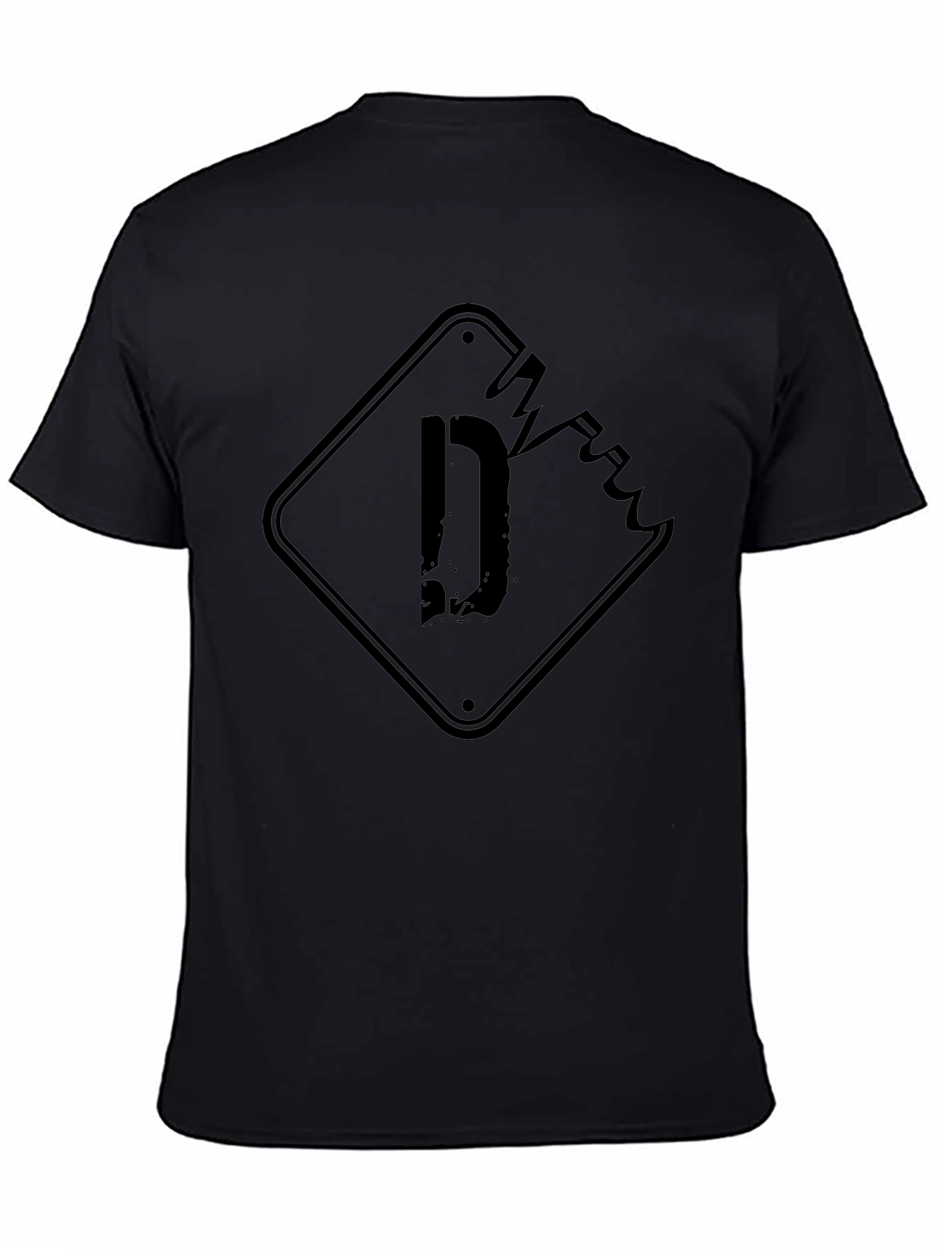 Distressed D Graphic Black T-Shirt