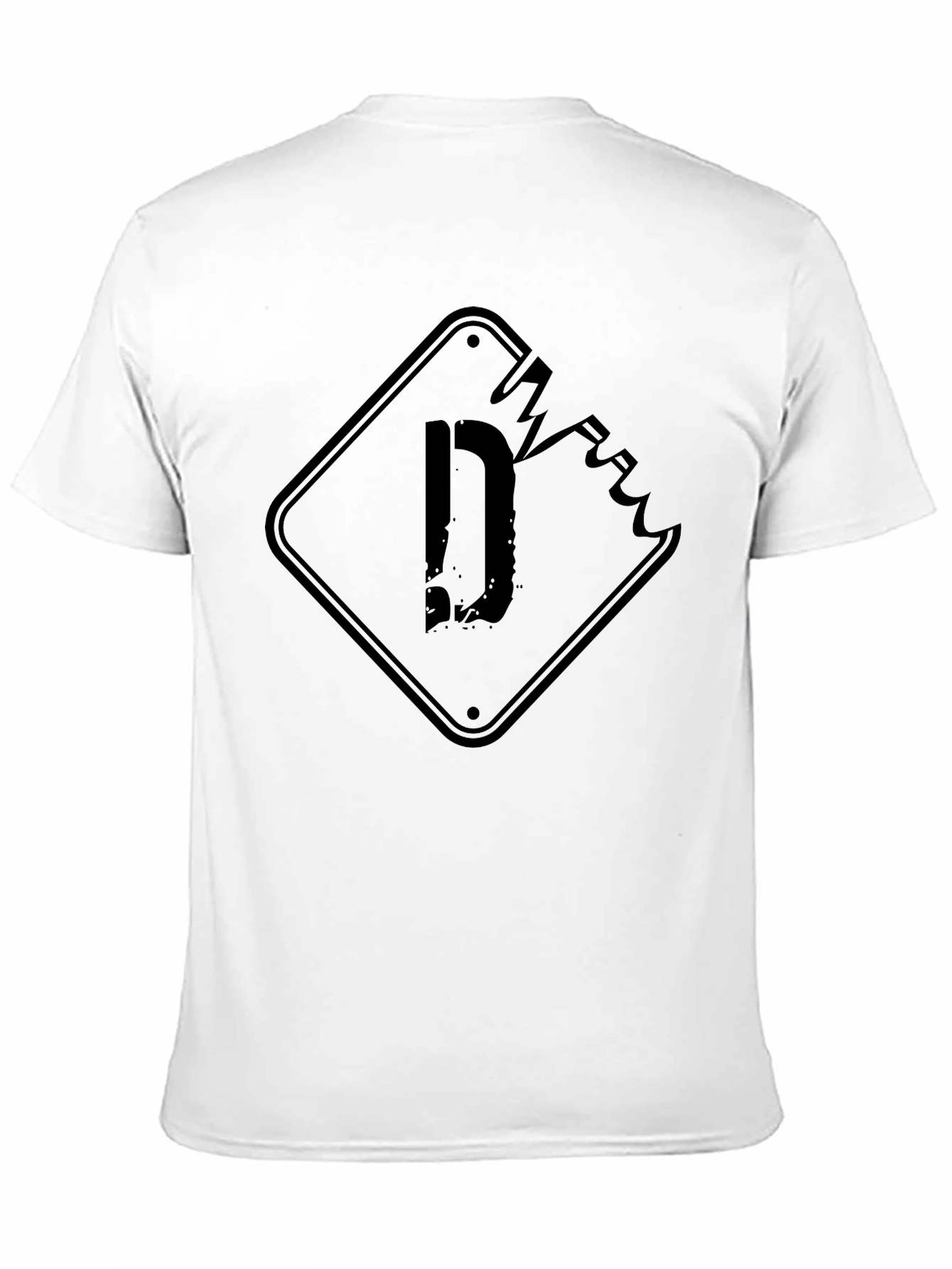 Distressed D Graphic Black T-Shirt