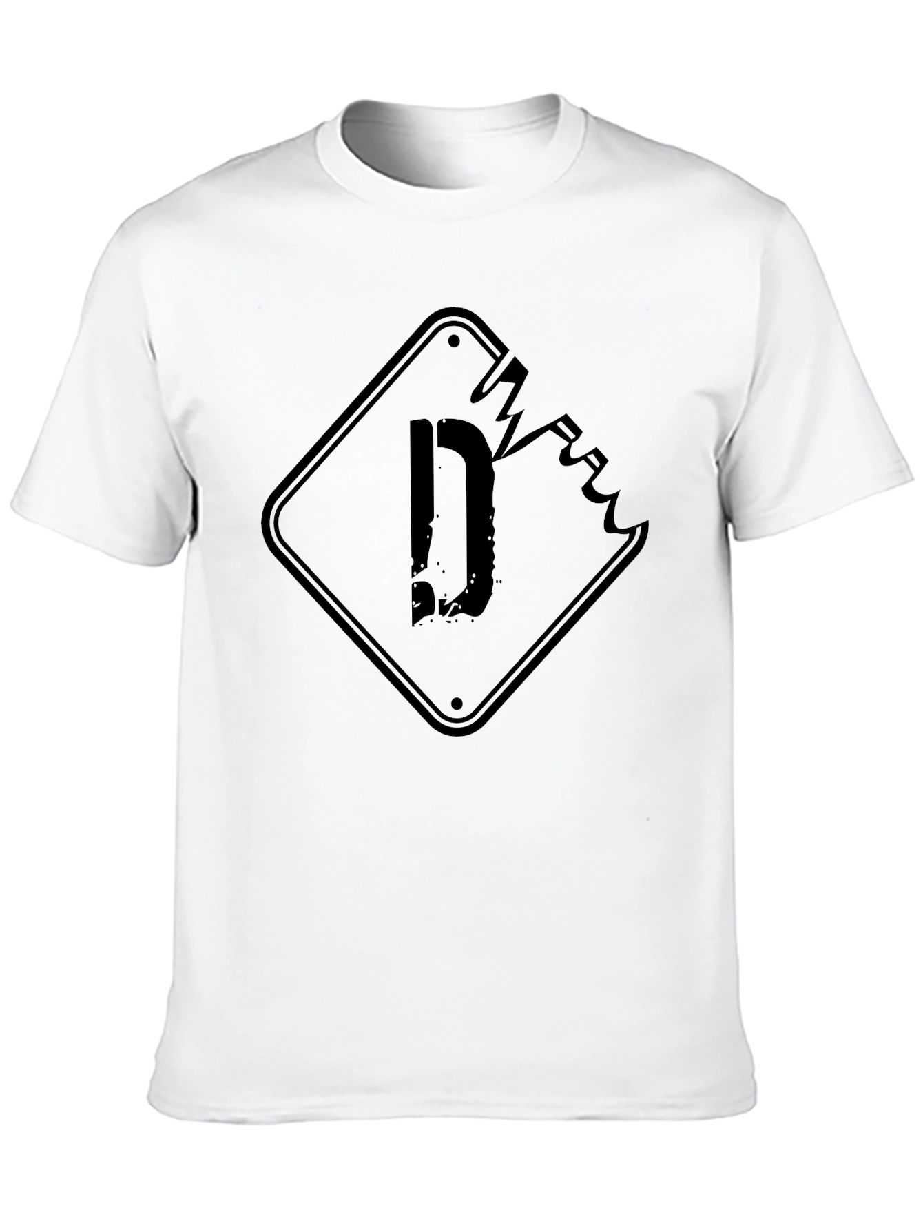 Distressed D Graphic Black T-Shirt