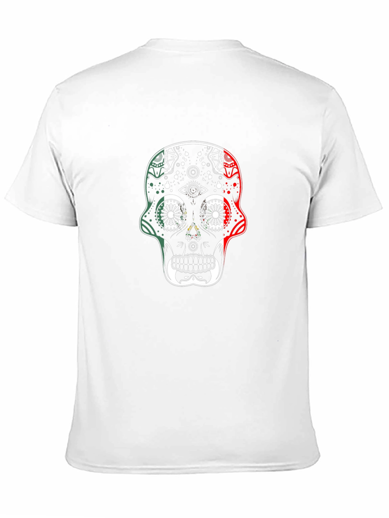 Skull Graphic Tee - Mexican Flag Sugar Skull