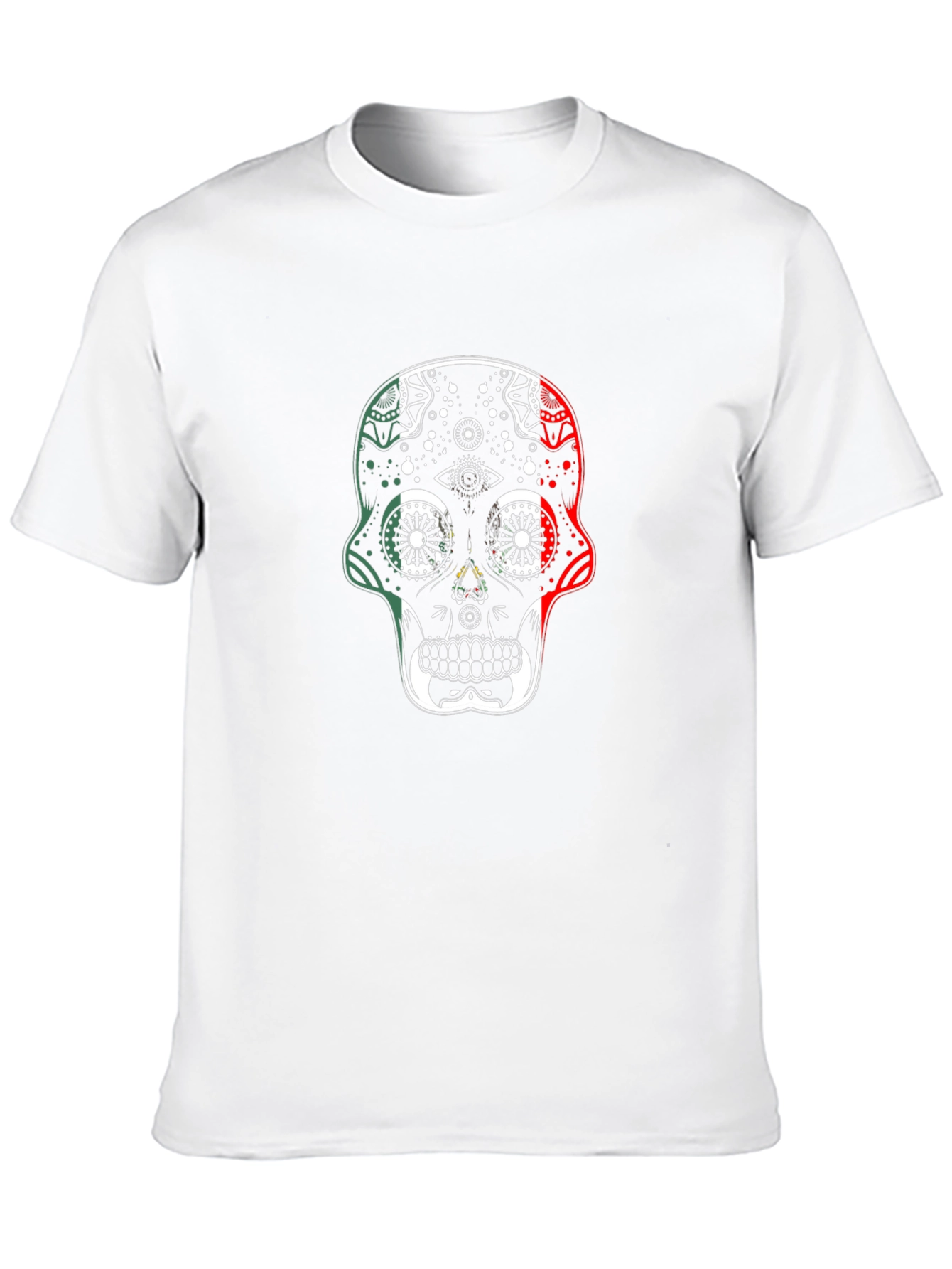 Skull Graphic Tee - Mexican Flag Sugar Skull