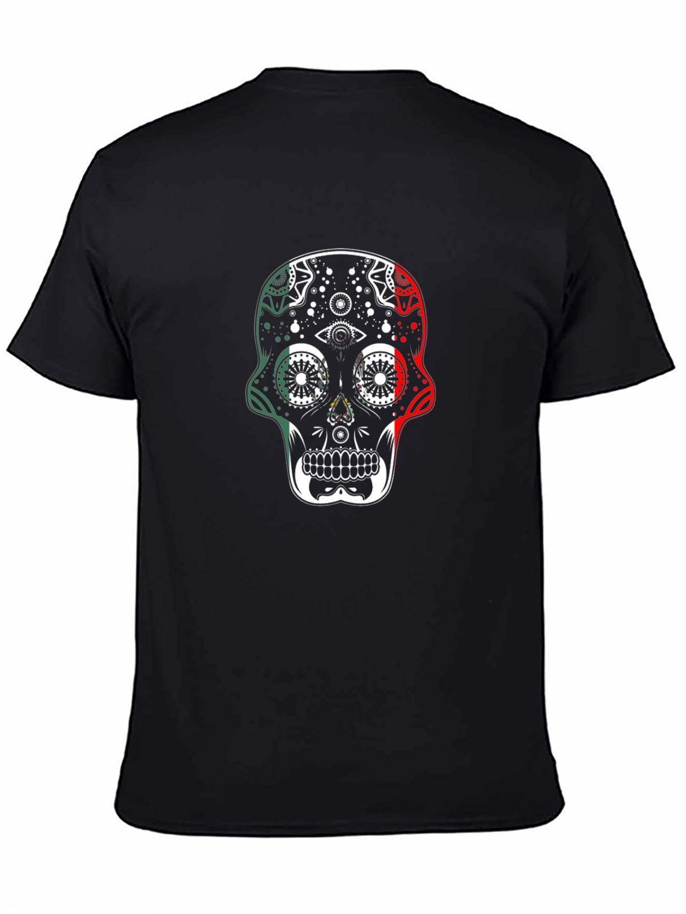 Skull Graphic Tee - Mexican Flag Sugar Skull