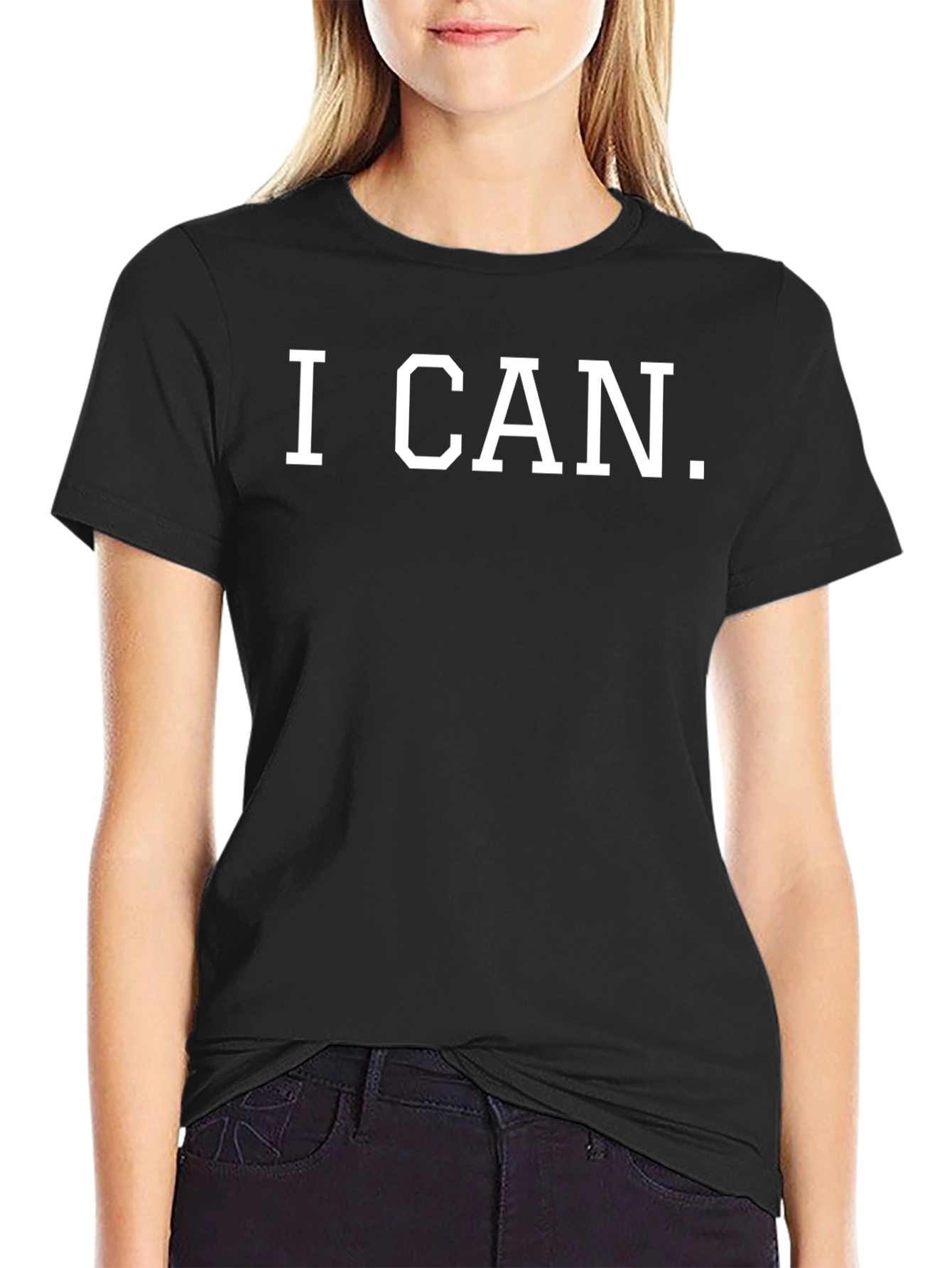 I CAN T-Shirt - Motivational Black Tee