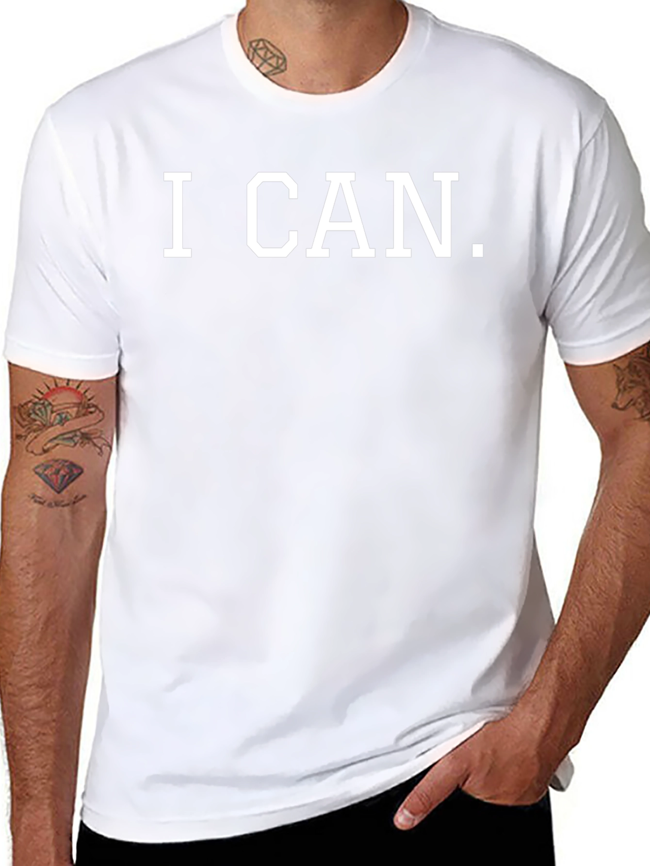 I CAN T-Shirt - Motivational Black Tee
