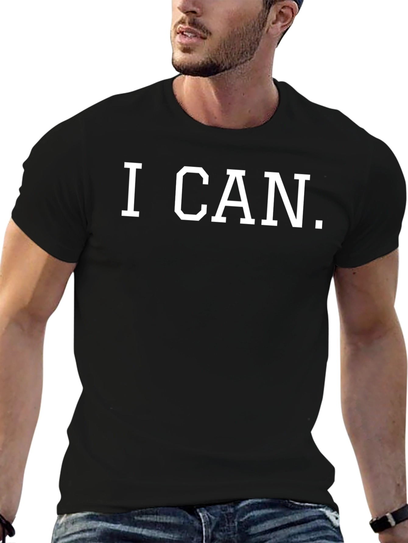 I CAN T-Shirt - Motivational Black Tee
