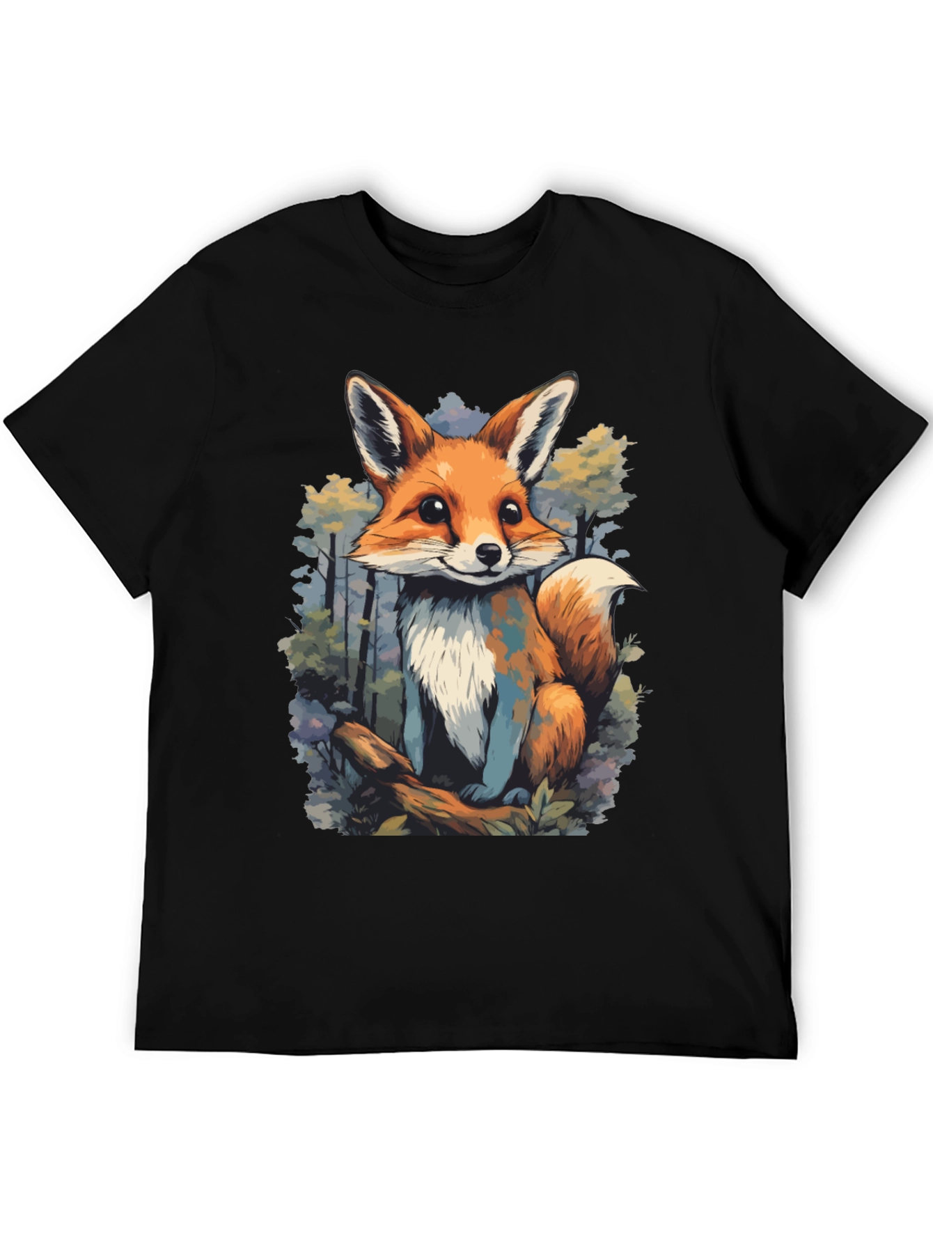 Cute Fox Graphic Tee - Unisex Black T-Shirt