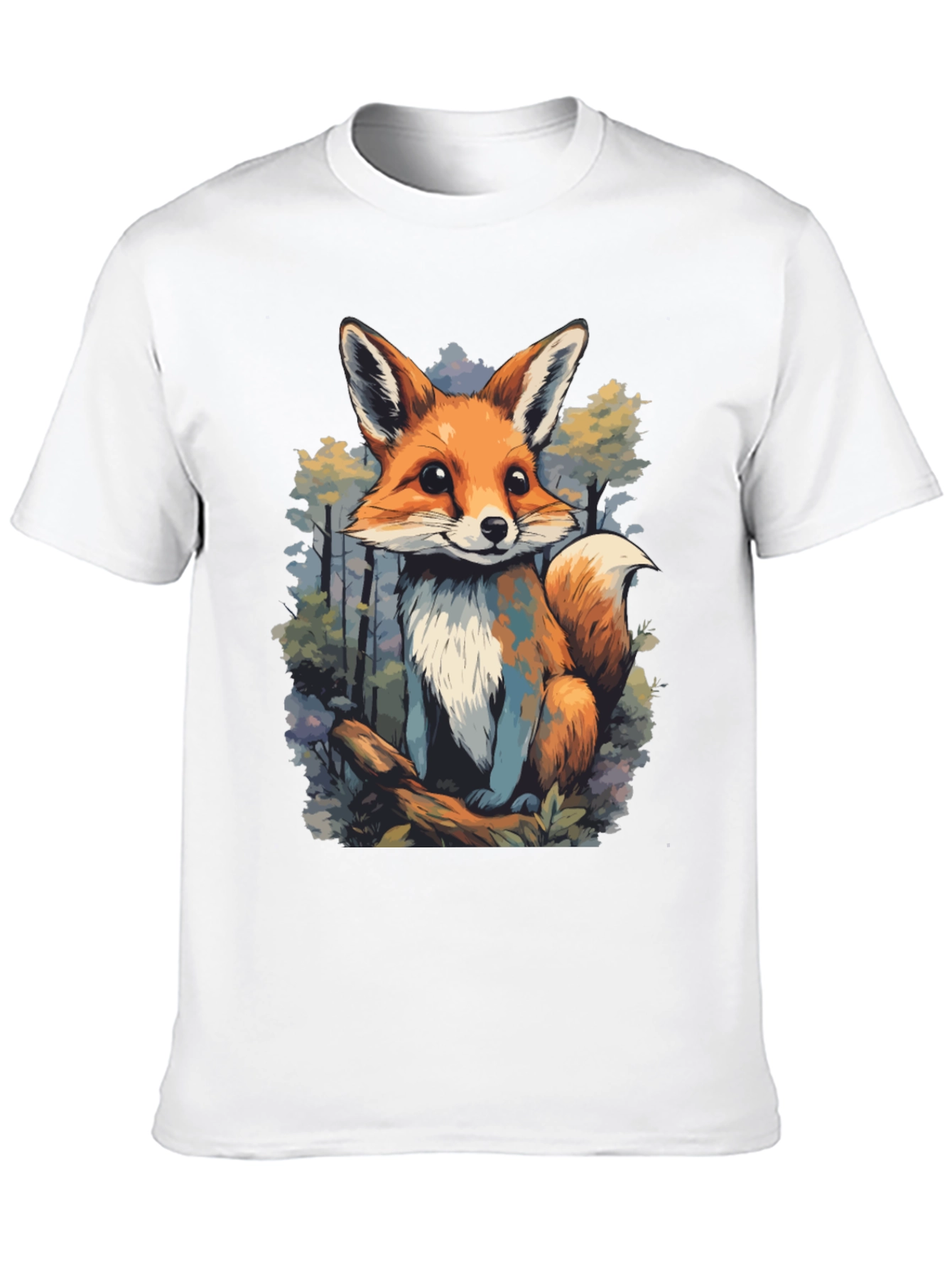 Cute Fox Graphic Tee - Unisex Black T-Shirt