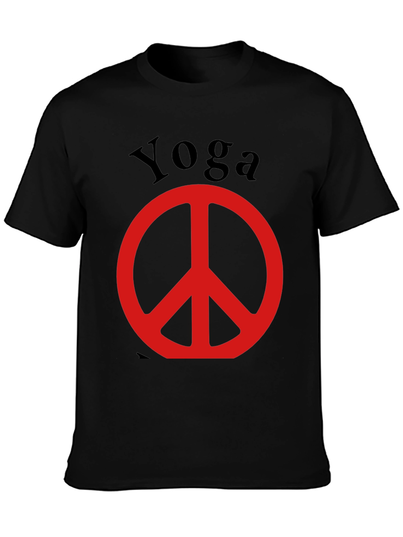 Yoga Peace Sign Black T-Shirt