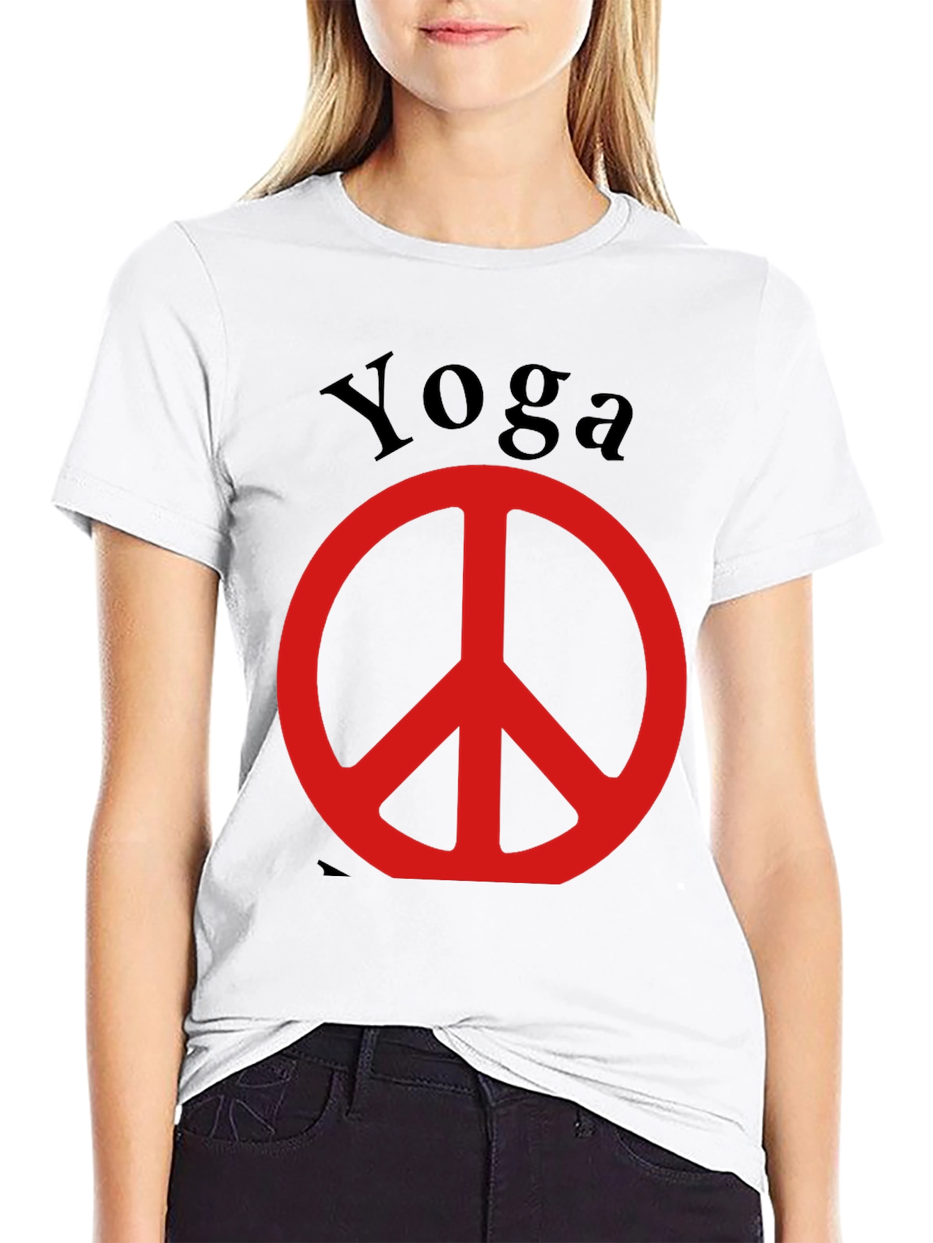 Yoga Peace Sign Black T-Shirt