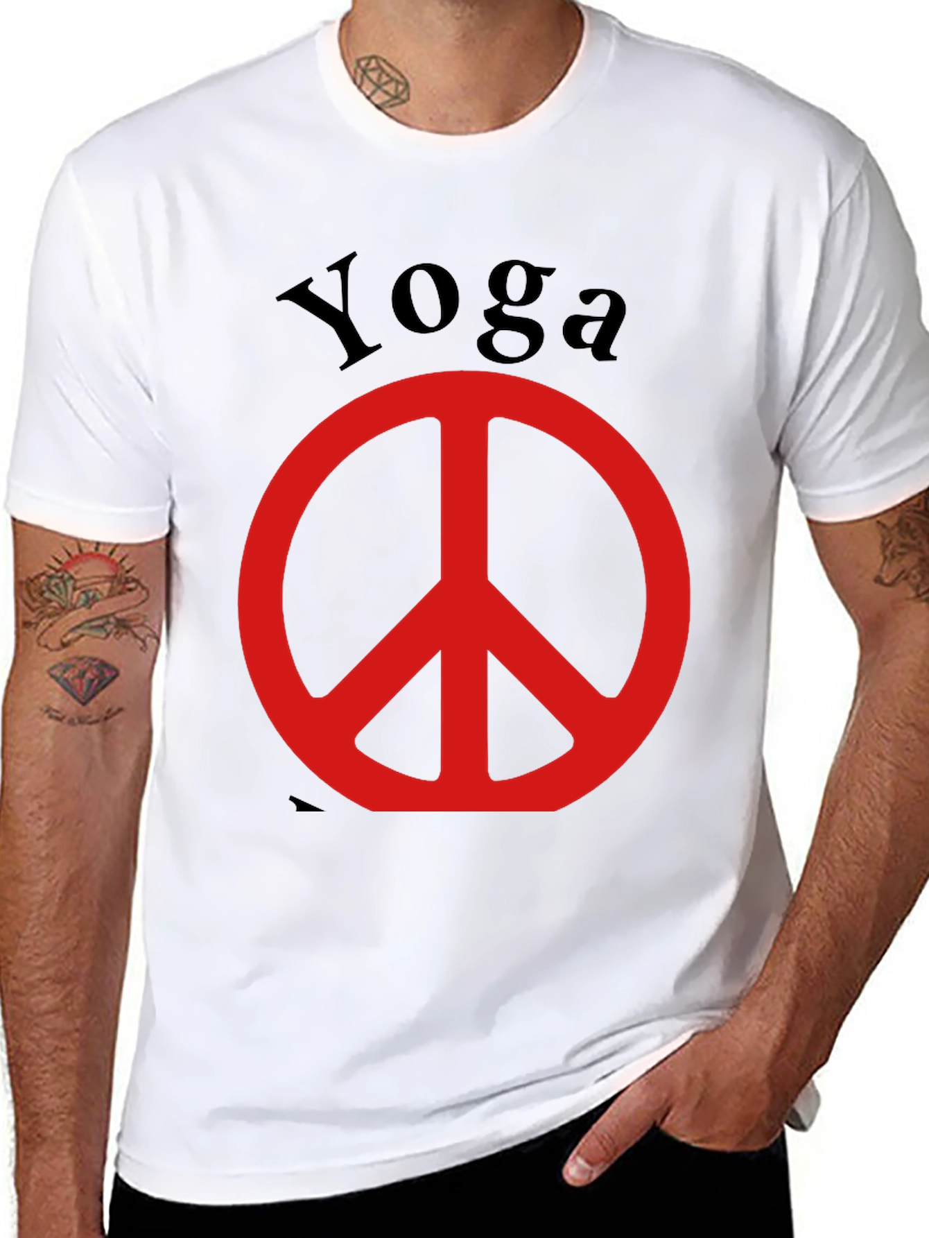 Yoga Peace Sign Black T-Shirt