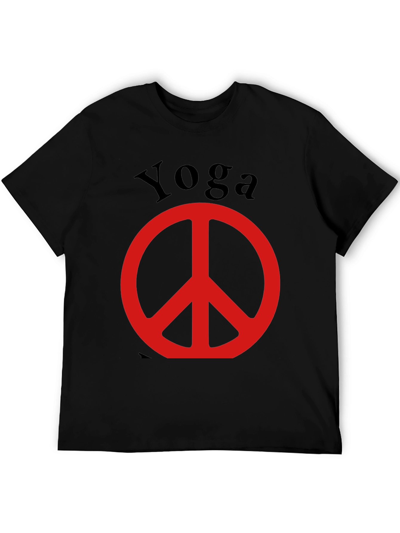 Yoga Peace Sign Black T-Shirt