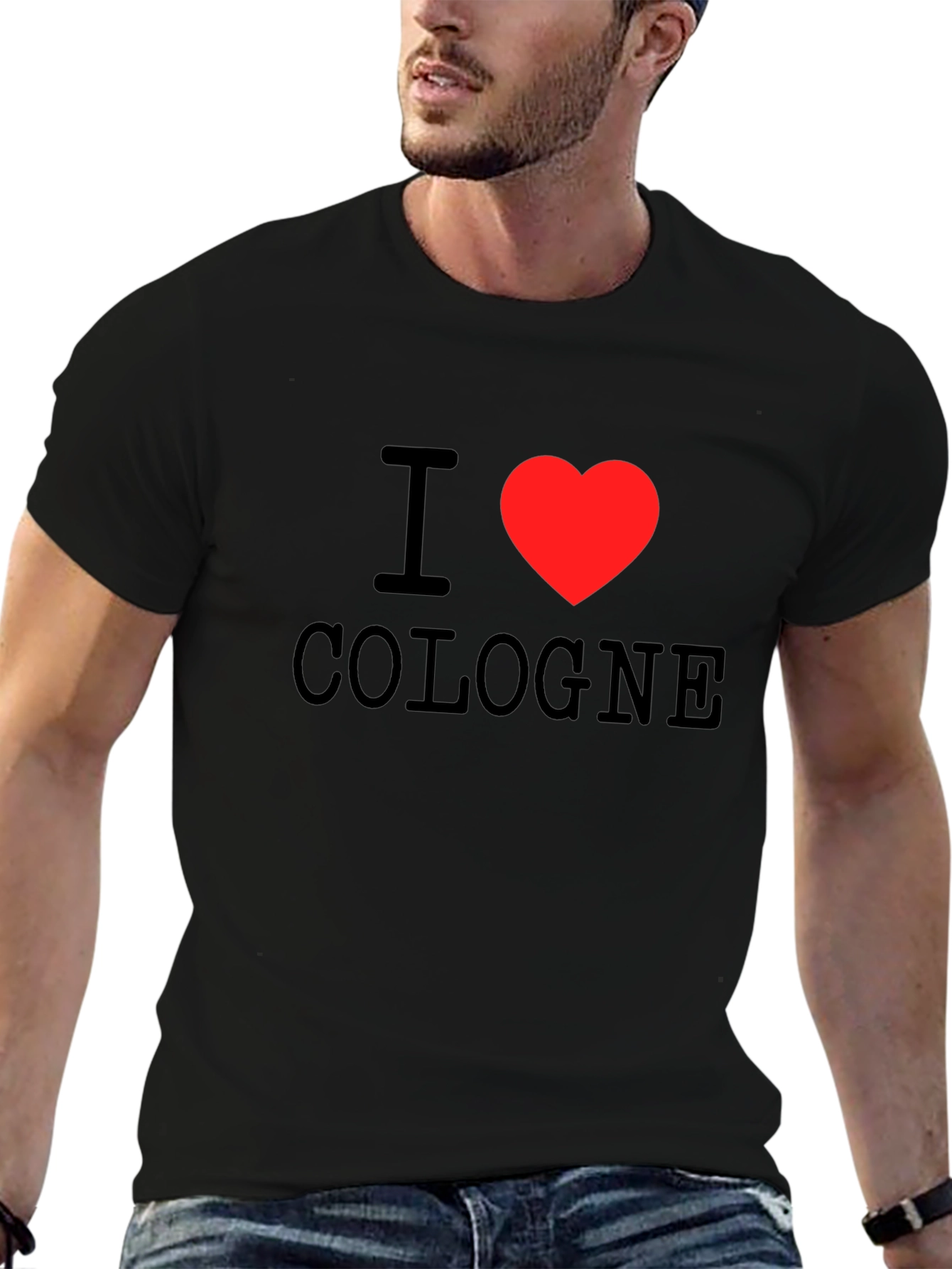 I Heart Cologne Graphic Tee - Black Cotton T-Shirt