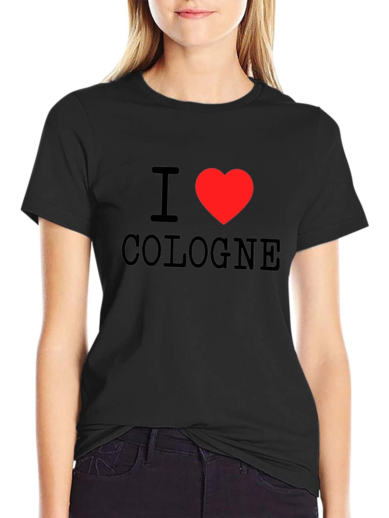 I Heart Cologne Graphic Tee - Black Cotton T-Shirt