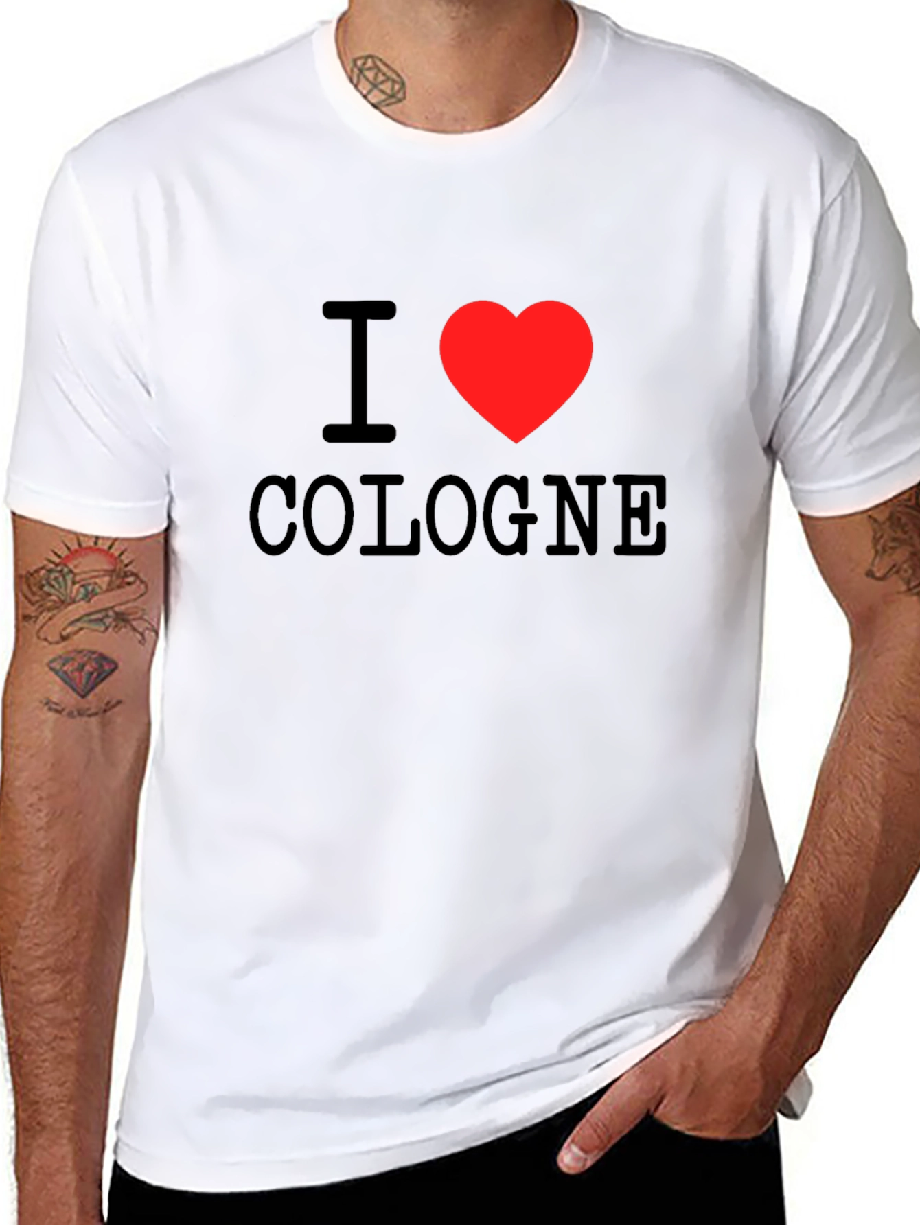 I Heart Cologne Graphic Tee - Black Cotton T-Shirt