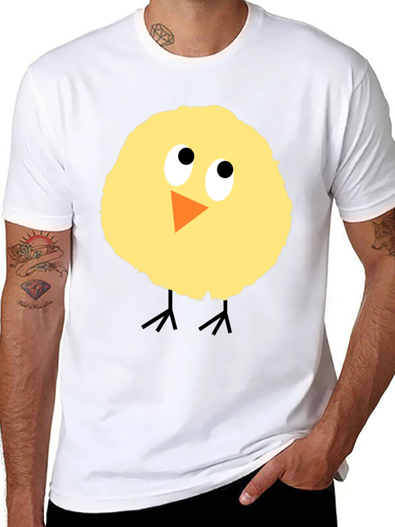 Cute Chick Graphic Black T-Shirt